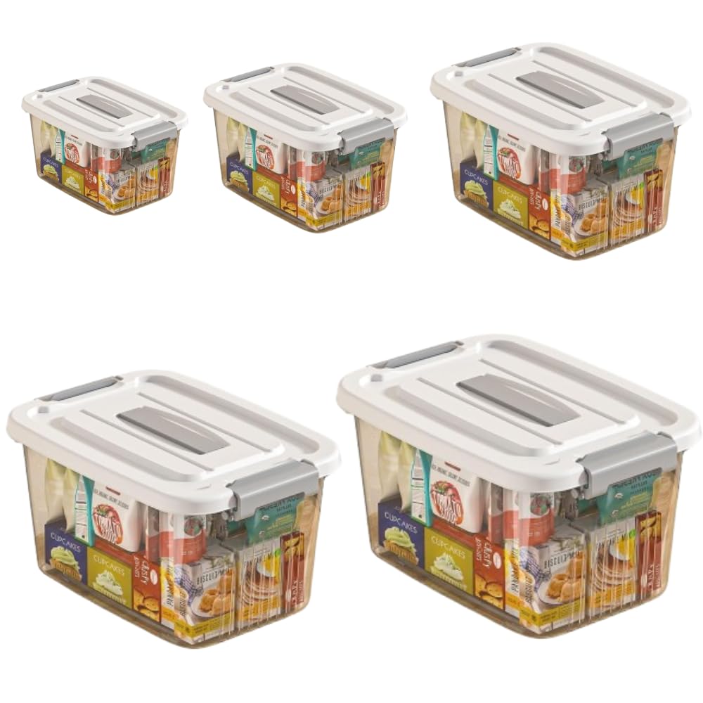 Ash & Roh Heavy Duty Plastic Storage Bins With Locking Lids  Clear, Stackable Containers For Bedroom Or Closet Organization (Co
