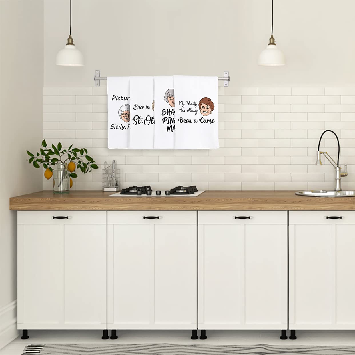 Funny Kitchen Towels-Golden Inspired Gifts For Women,Golden Merchandise Towels Set,Funny Novelty Hand Towels For Girls Night-Uni