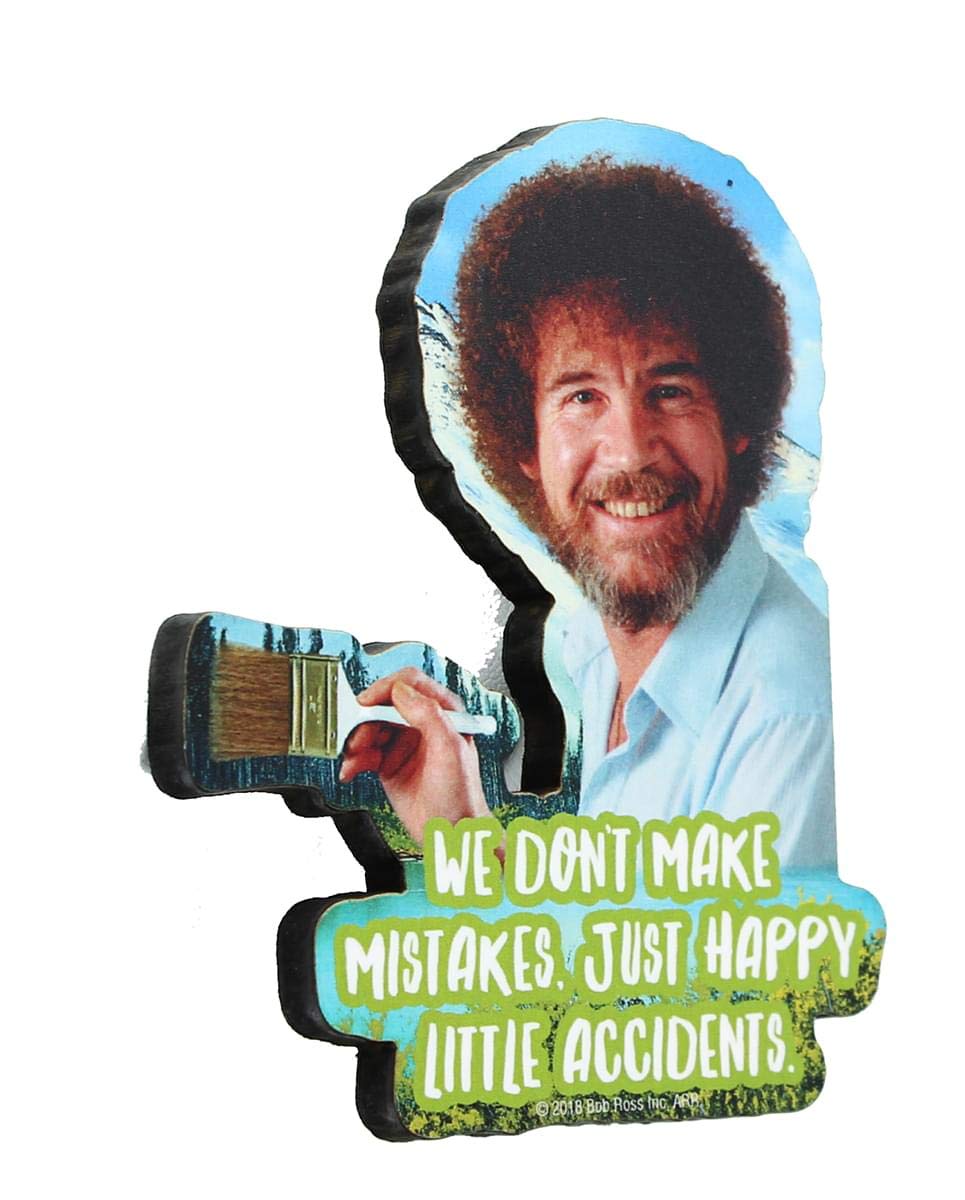Aquarius Bob Ross Little Accidents Funky Chunky Novelty Magnet For Refrigerator, Locker, Whiteboard & Game Room Officially Licen