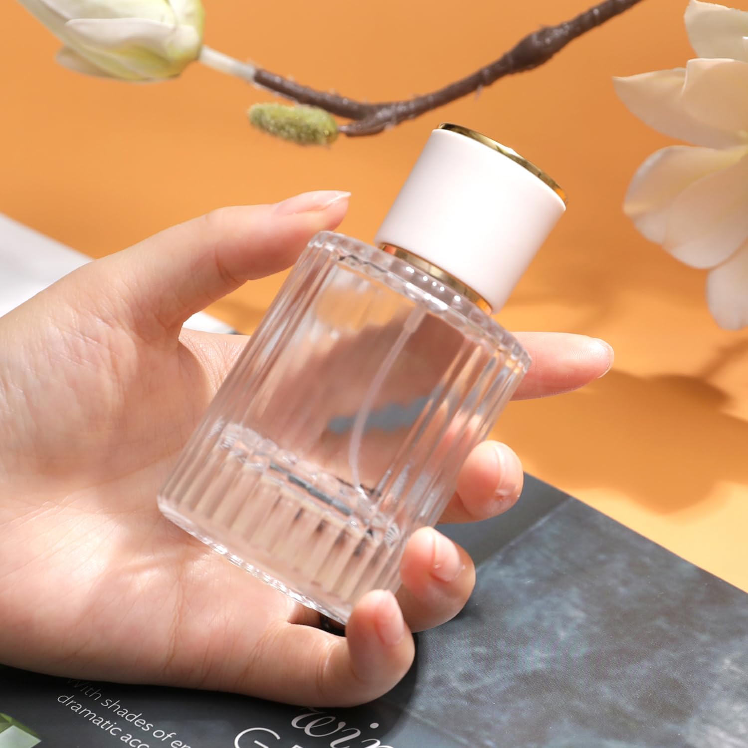 Yerpkefey 50Ml/1.7 Oz Glass Spray Bottle Perfume Atomizer,Refillable Perfume Spray Bottle Perfume Bottles Empty With 3 Kinds Of
