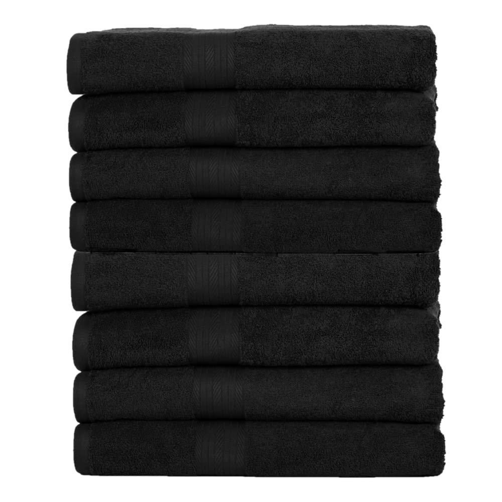 Ample Decor Hand Towel 18 X 28 Inch Pack Of 8 600 Gsm 100% Cotton,Oeko Tex Certified Soft Absorbent Thick Durable Premium Qualit