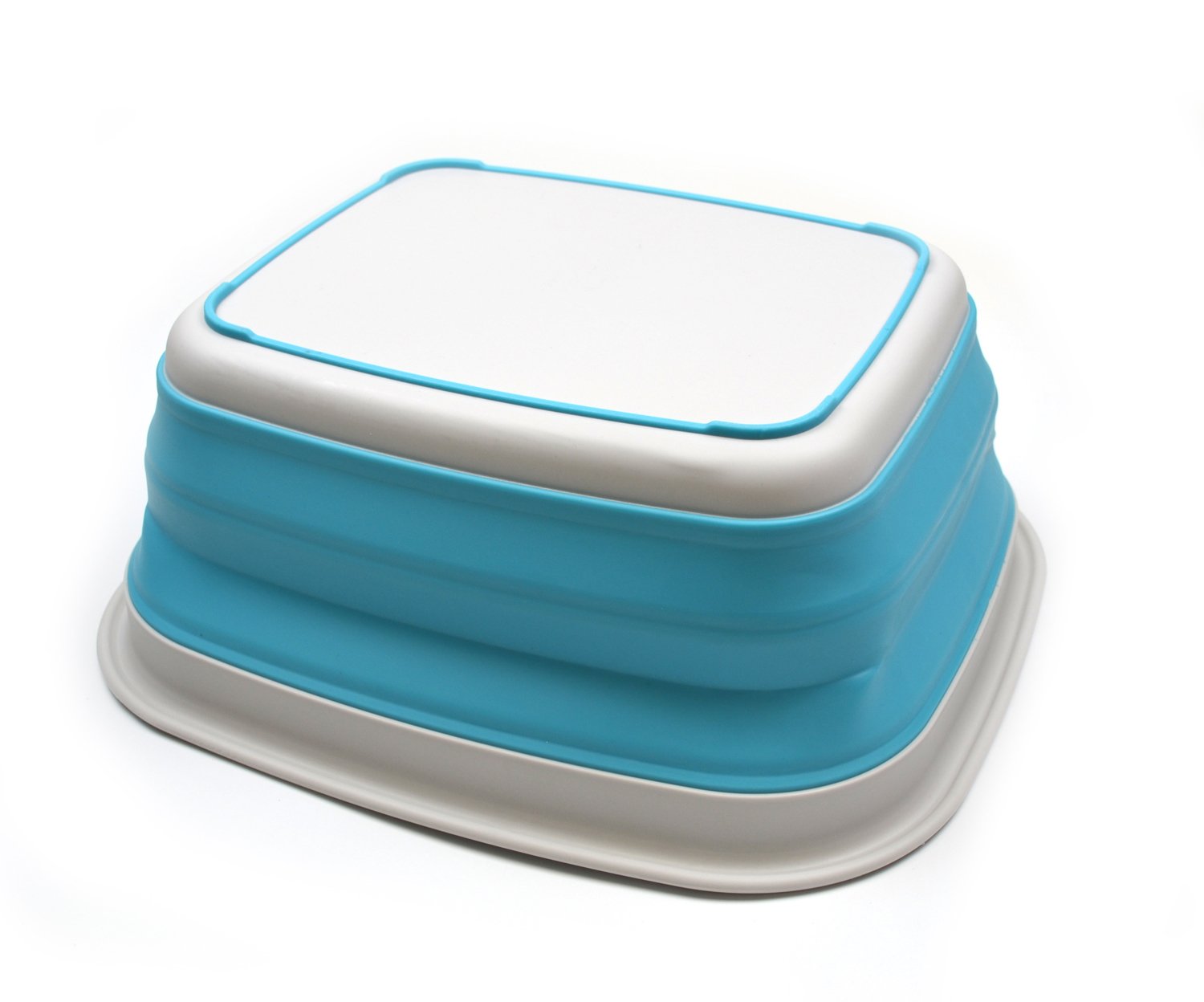 Sammart 9.45L (2.5 Gallon) Collapsible Tub - Foldable Dish Tub - Portable Washing Basin - Space Saving Plastic Washtub (Bright B