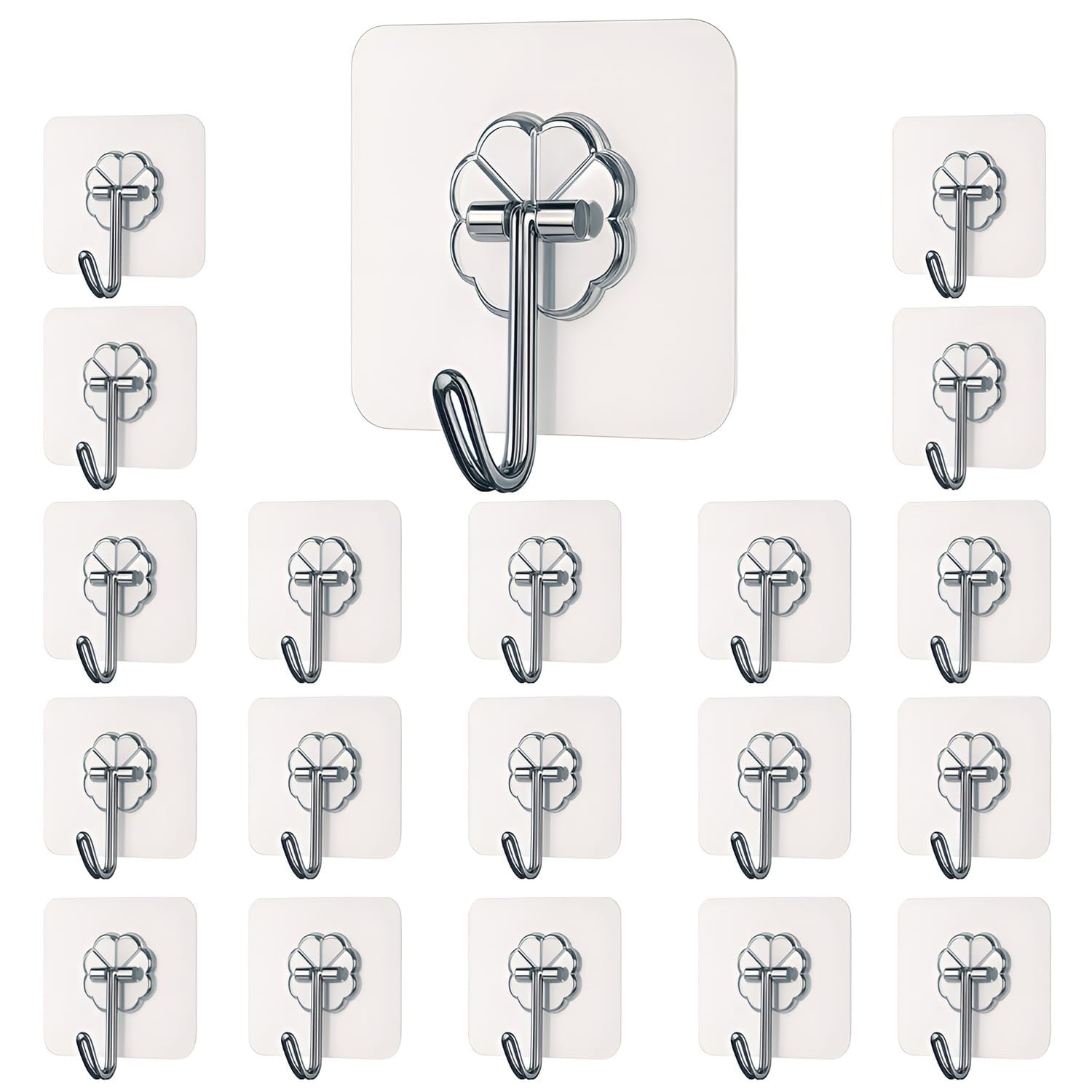 Myburrgh 20 Pcs Hooks For Wall Heavy Items  Self Adhesive Wall Hooks, Wall Hooks For Hanging Strong 5Kg, Wall Hook Sticker Heav