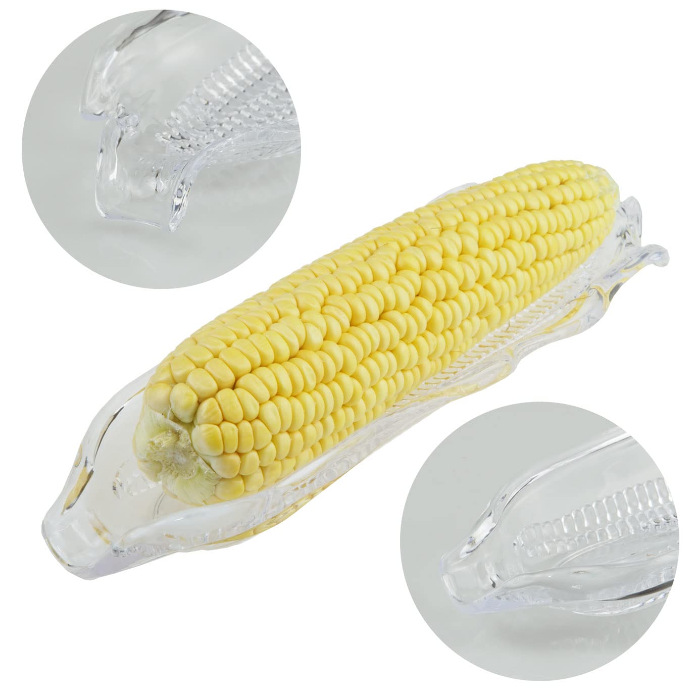 Xgng 6Pcs Transparent Plastic Corn Trays, Corn Dish, Cob Dinnerware, Suitable For Families Or Restaurants