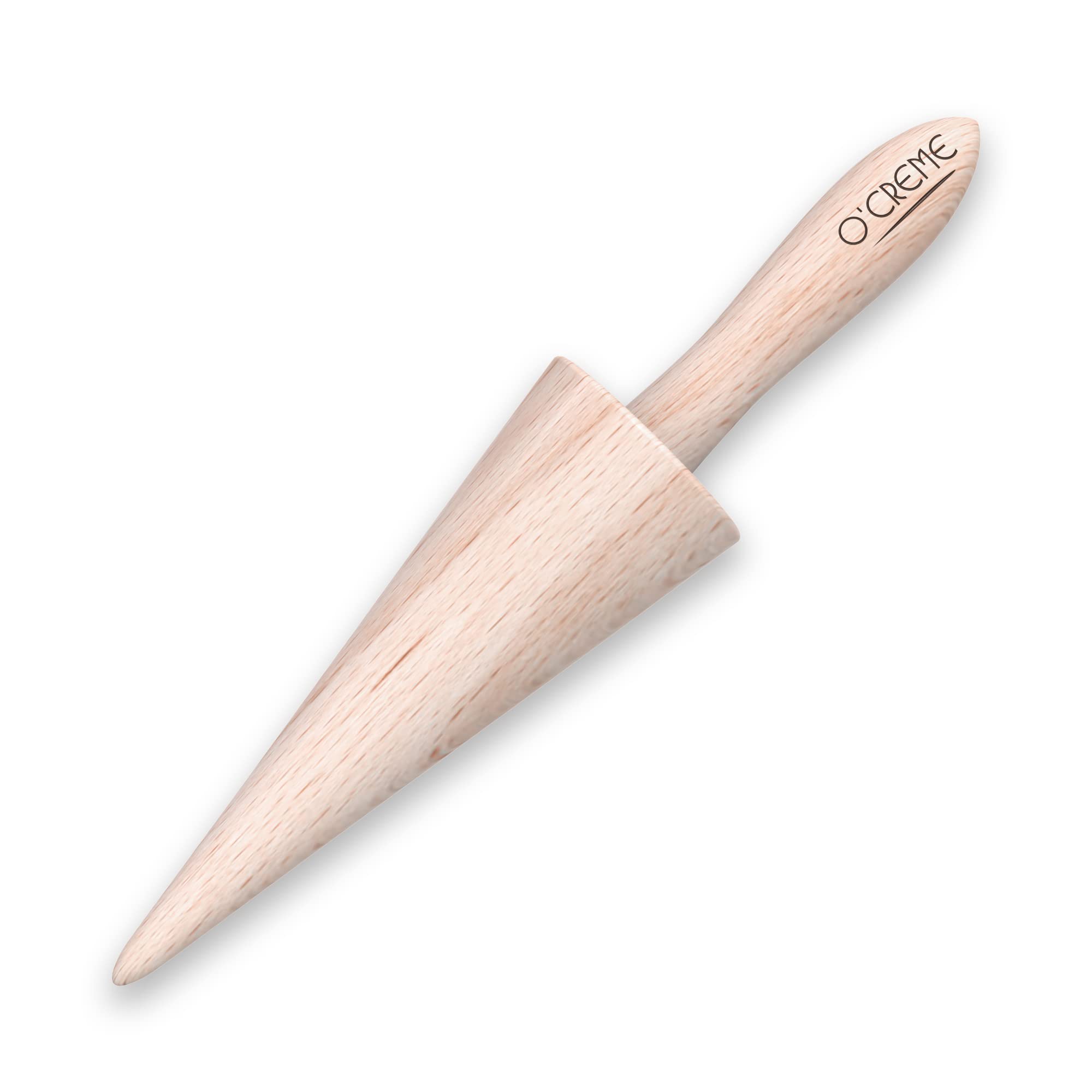 OCreme Pizzelle Roller/Krumkake Cone/Ice Cream Cone Mold, 9.25 Inches Strong and Smooth - Beechwood