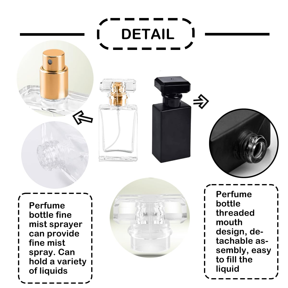 Glass Perfume Bottle Empty Refillable 8Pack Clear Travel Perfume Spray Atomizer Bottle 50Ml Perfume Fine Mist Spray Perfume Bott