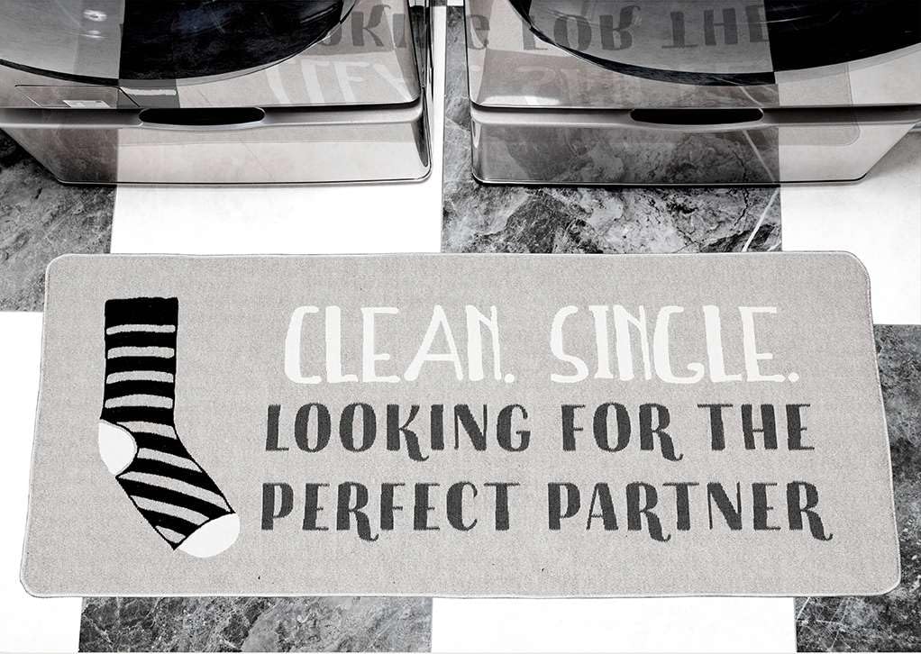 Soft Woven Rugs, 24''X56'' Laundry Room Rug, Clean & Single, Funny Non Slip Laundry Mats, Woven, Machine Washable, Bathroom Runn