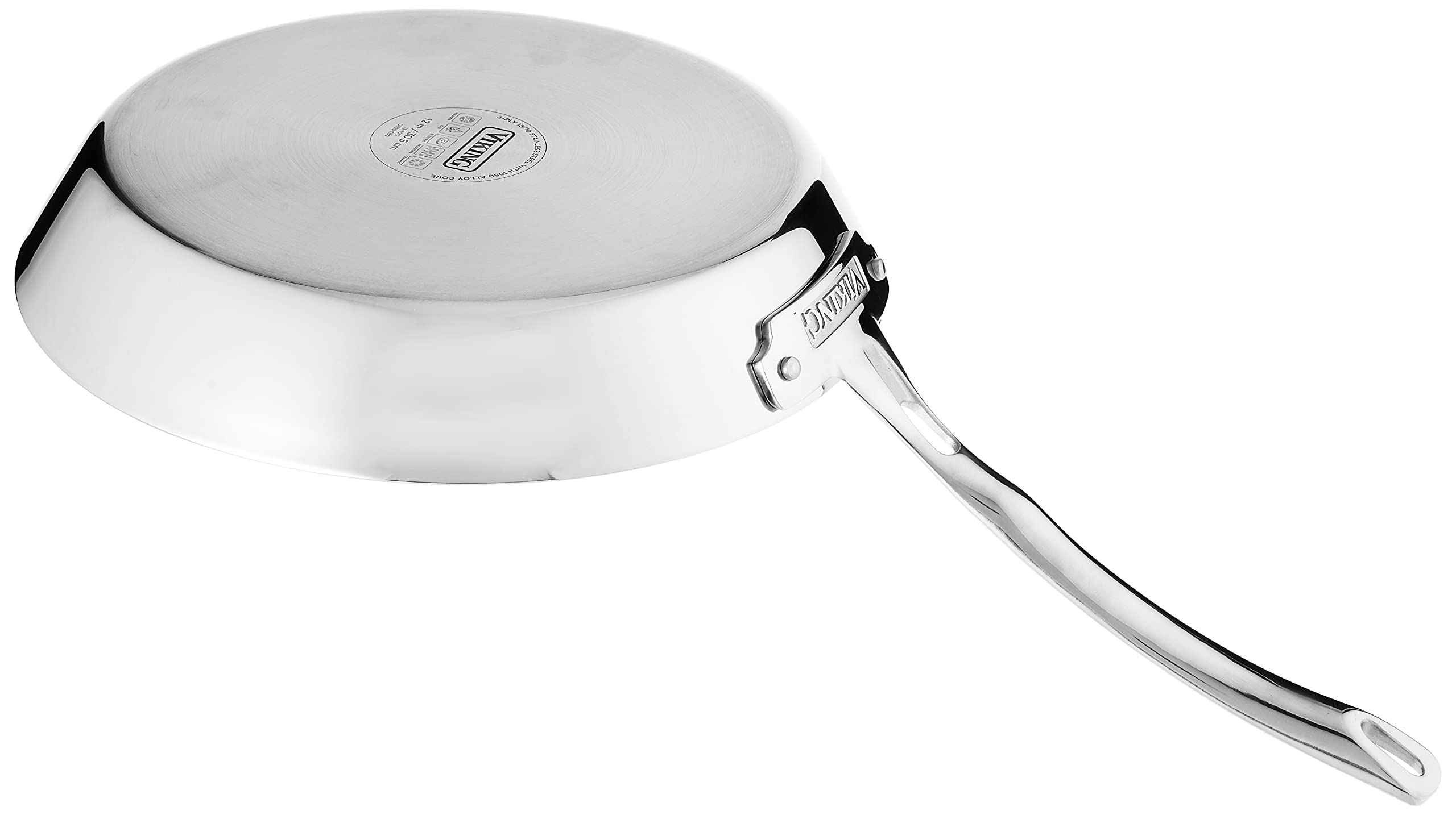 Viking Contemporary 3-Ply Stainless Steel Fry Pan, 12 Inch, Silver