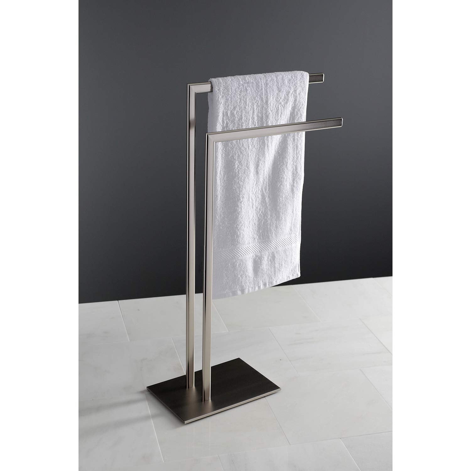 Kingston Brass Scc3098 Pedestal Dual Towel Rack, Brushed Nickel