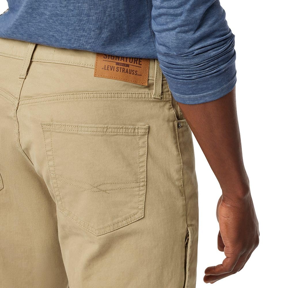 Signature By Levi Strauss  Co Gold Label Mens Athletic Tech Jeans, British Khaki, 46W X 32L