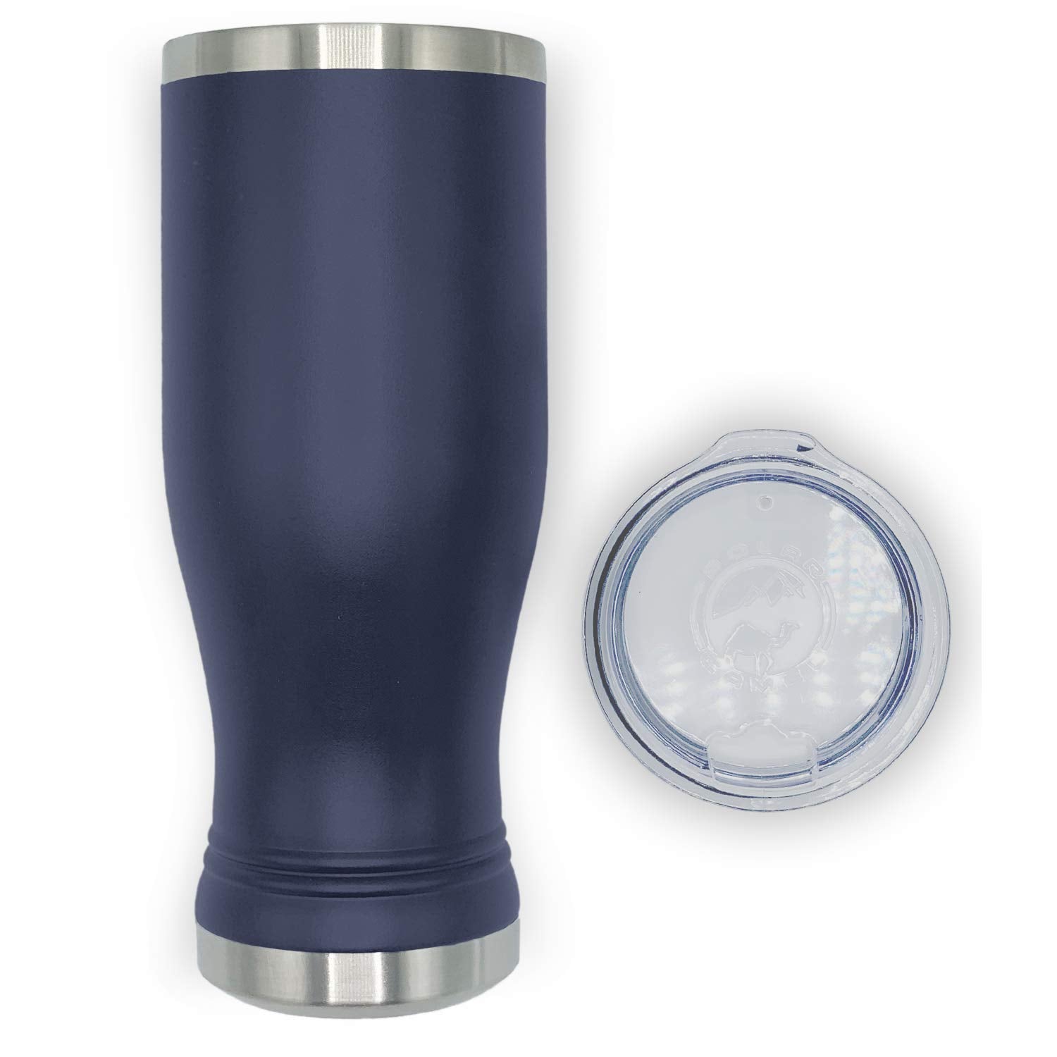 Navy Blue Matte Finish 20 Oz Pilsner With Lid Stainless Steel Vacuum Insulated Double Wall Travel Mug