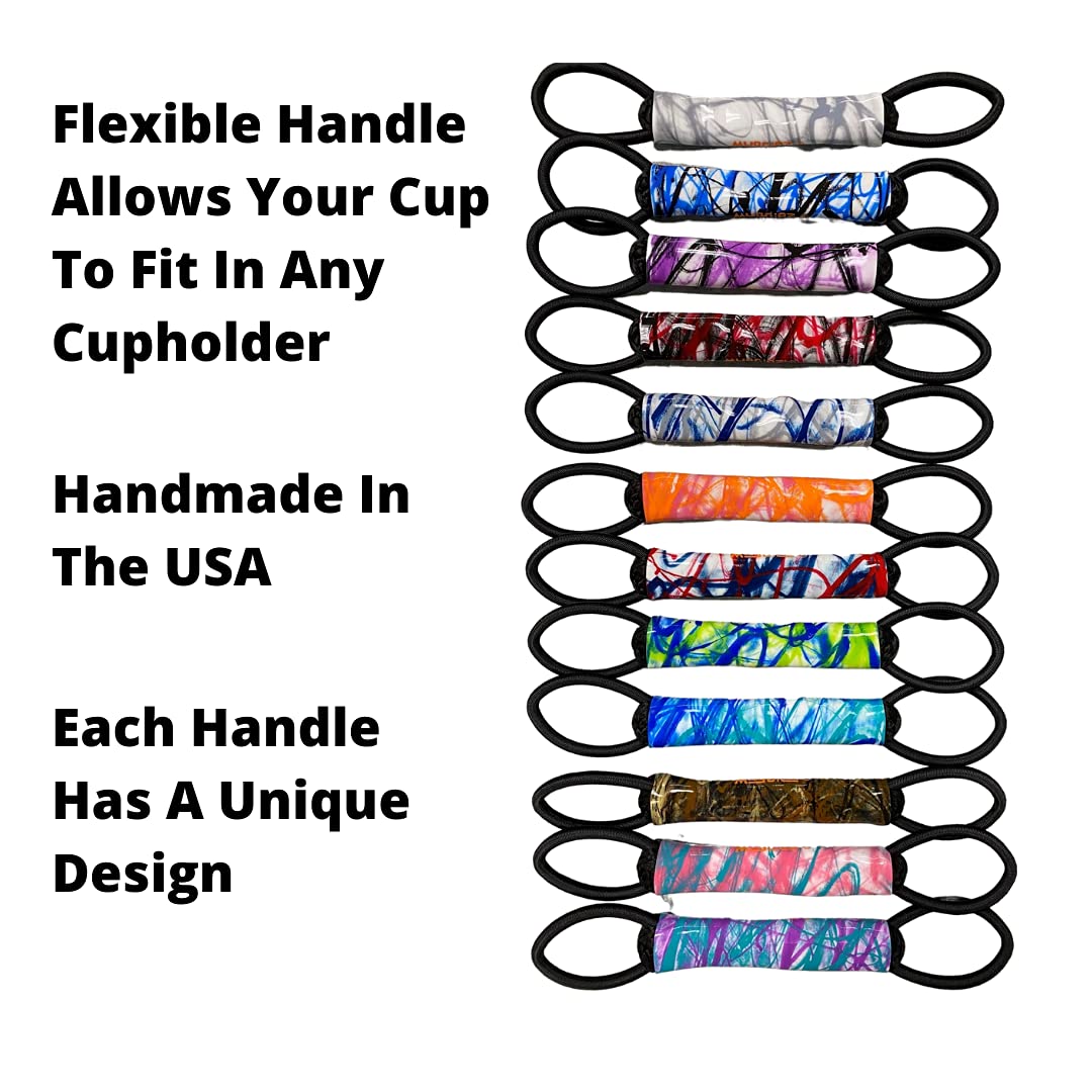 Muggiez Universal Drink Handle, Poolside - Purple & Teal, The Original Cup Handle, Premium Quality, Tough, Cups, Mugs, Bottles,