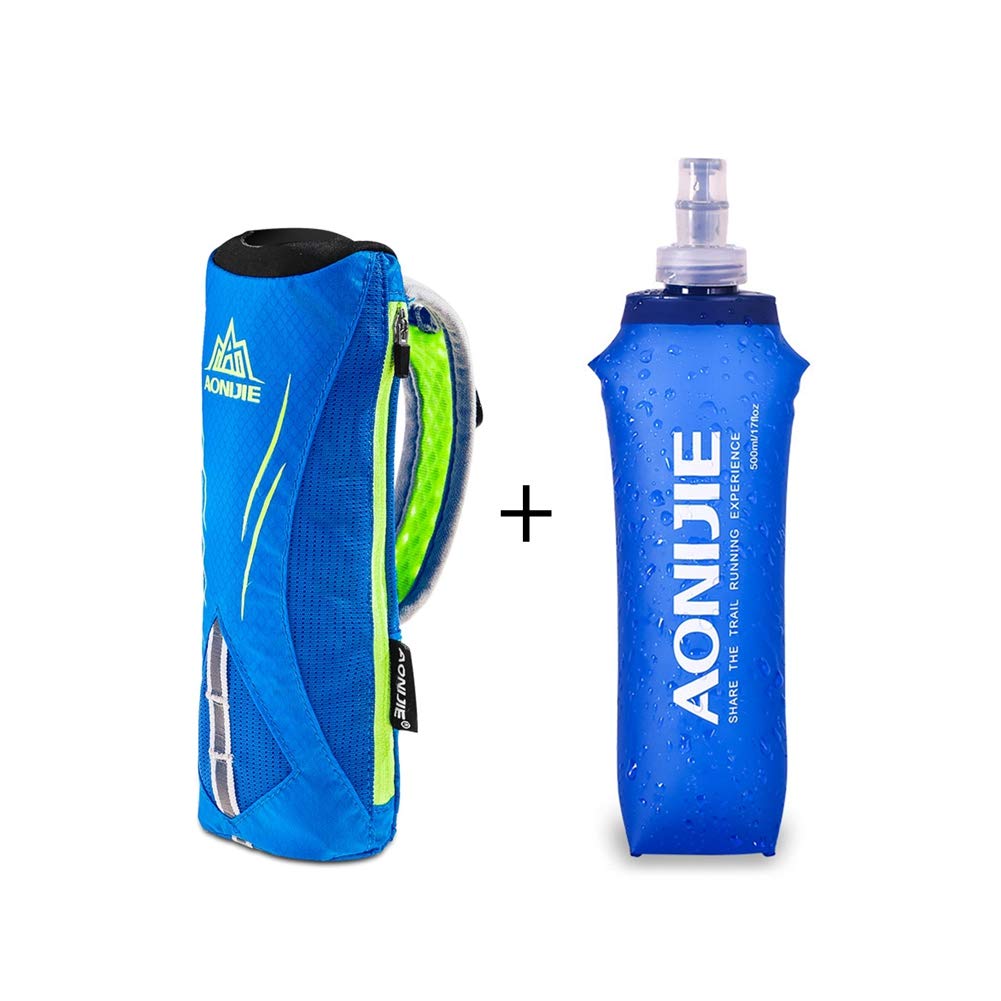 Aonijie Quick Grip Handheld Soft Water Bottle For Running, Hand Strap Hydration Pack With 500Ml Handheld Soft Flask Water Bottle