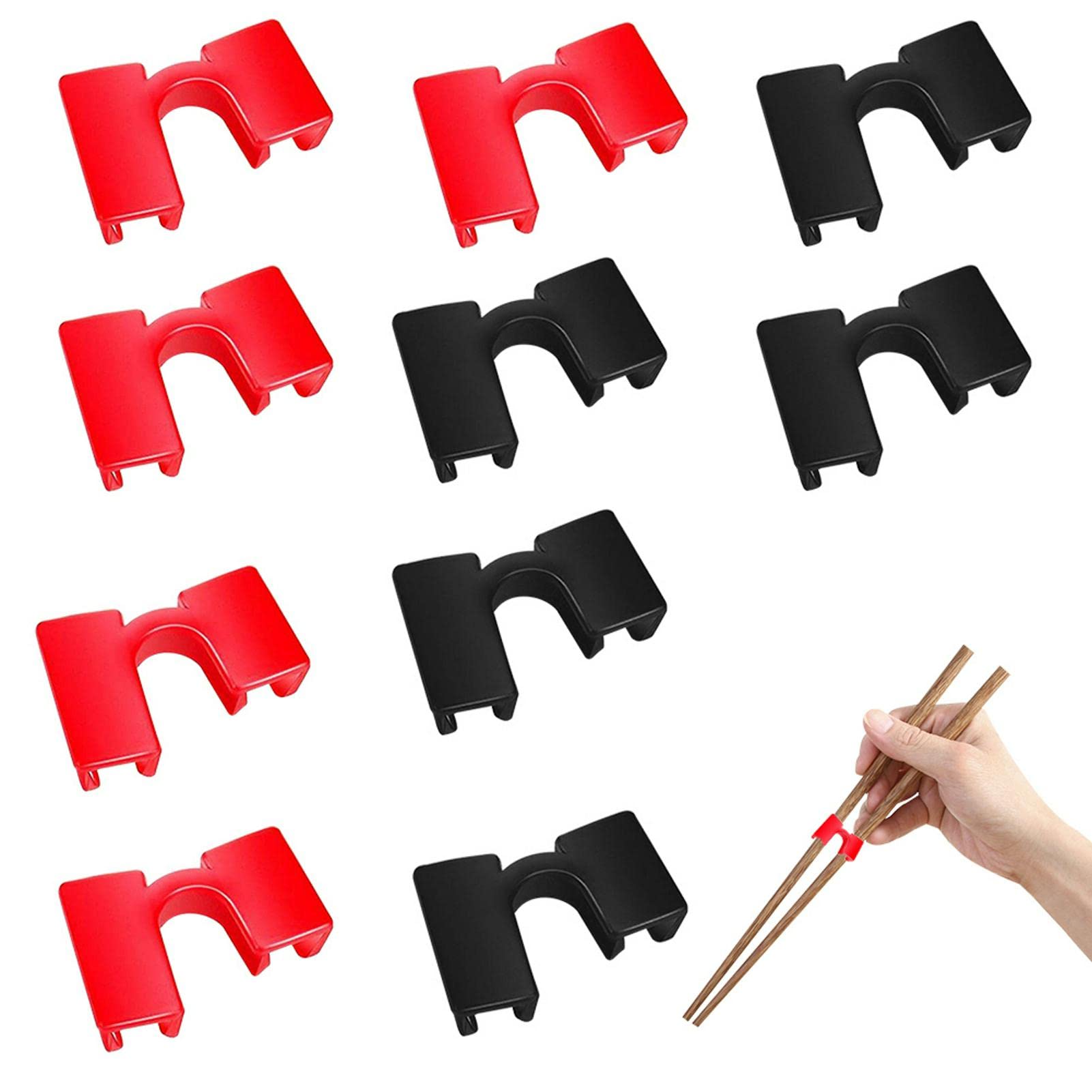 10 Pcs Reusable Chopsticks Helpers Training Chopstick Hinges Connector Practice Chinese Chop Stick Easy Chopstick Trainers For C