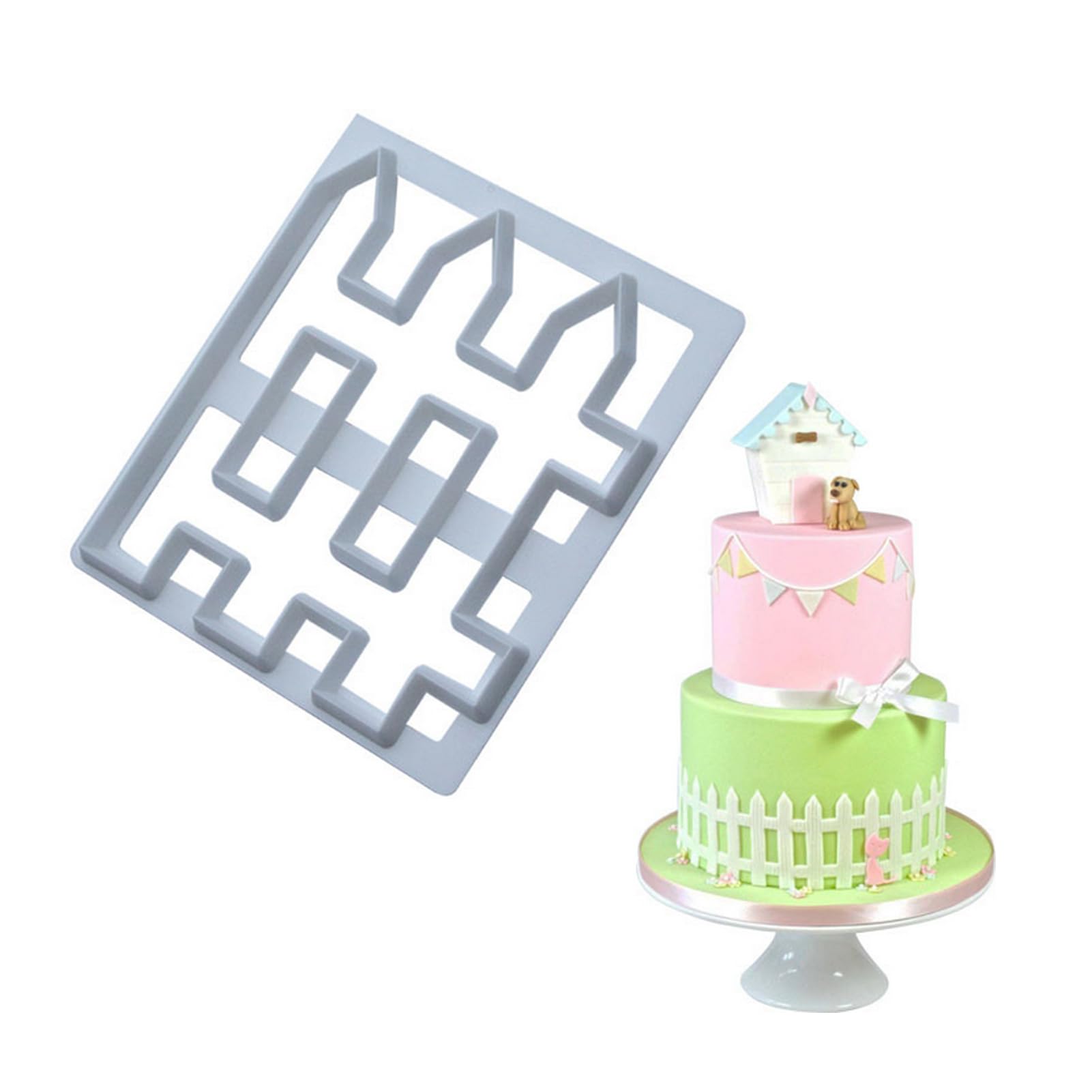 Mold Creative Cube Cake Fence Mold DIY Baking Decoration Tool Mold For Fondant Glue Clay Cake Border Decoration Food Grade Plast