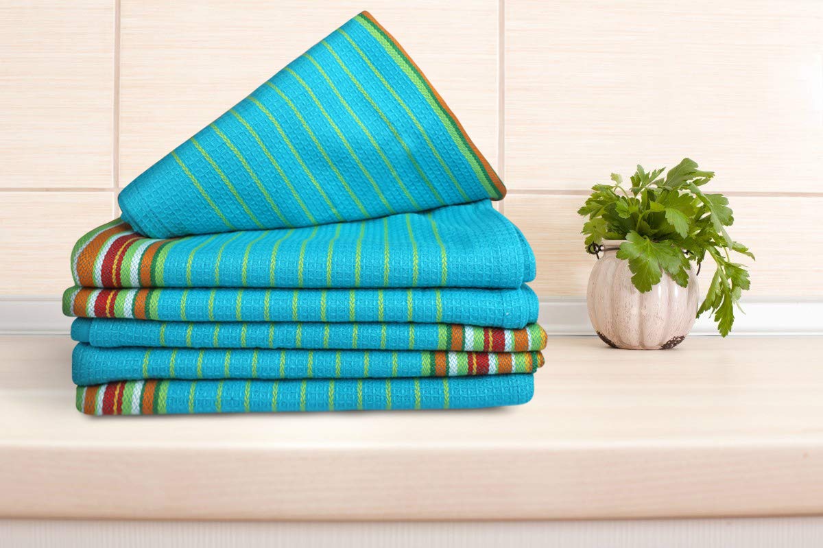 Urban Villa Kitchen Towels (20X30 Inches 12 Pack) Extra Large Premium Salsa Stripes Dish Towels For Kitchen Dish Cloths Highly A