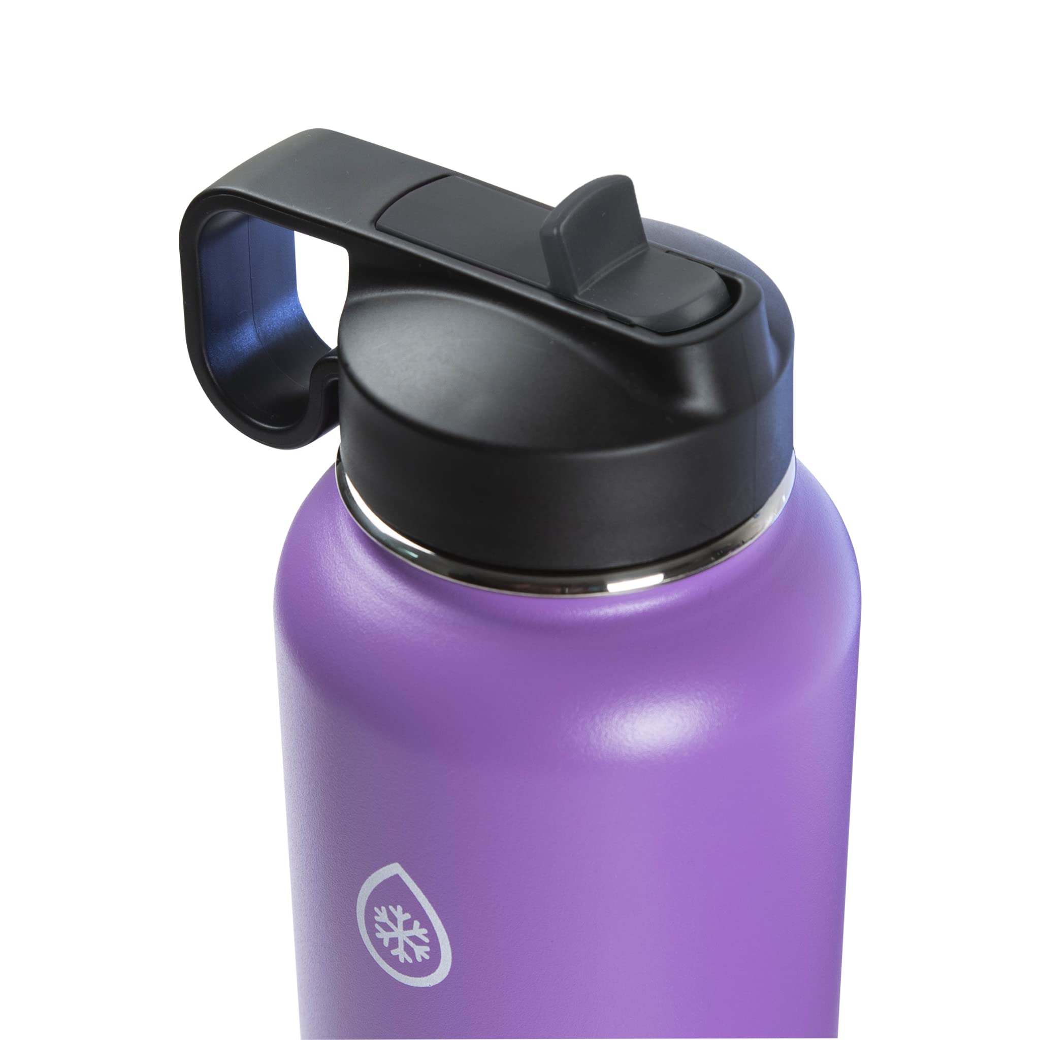 ThermoFlask Double Wall Vacuum Stainless Steel Insulated Water Bottle With Two Lids  18 Ounce  Plum