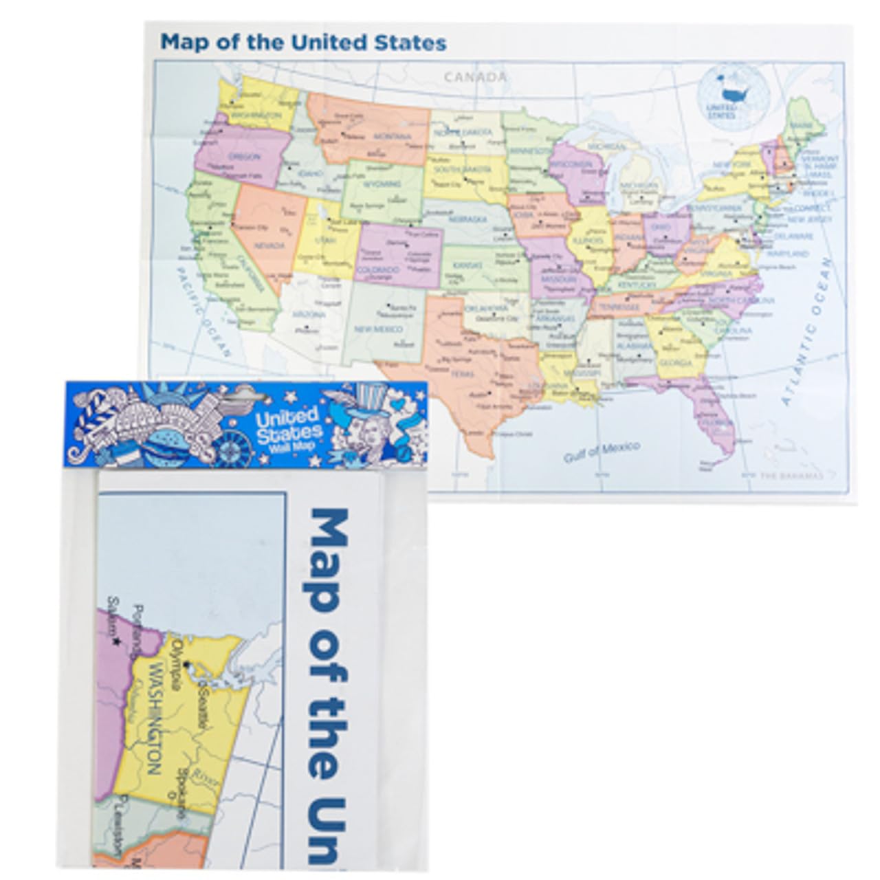 Kappa Superior Mapping Company United States Poster Size Wall Map 40 X 28 With Cities (1 Map)