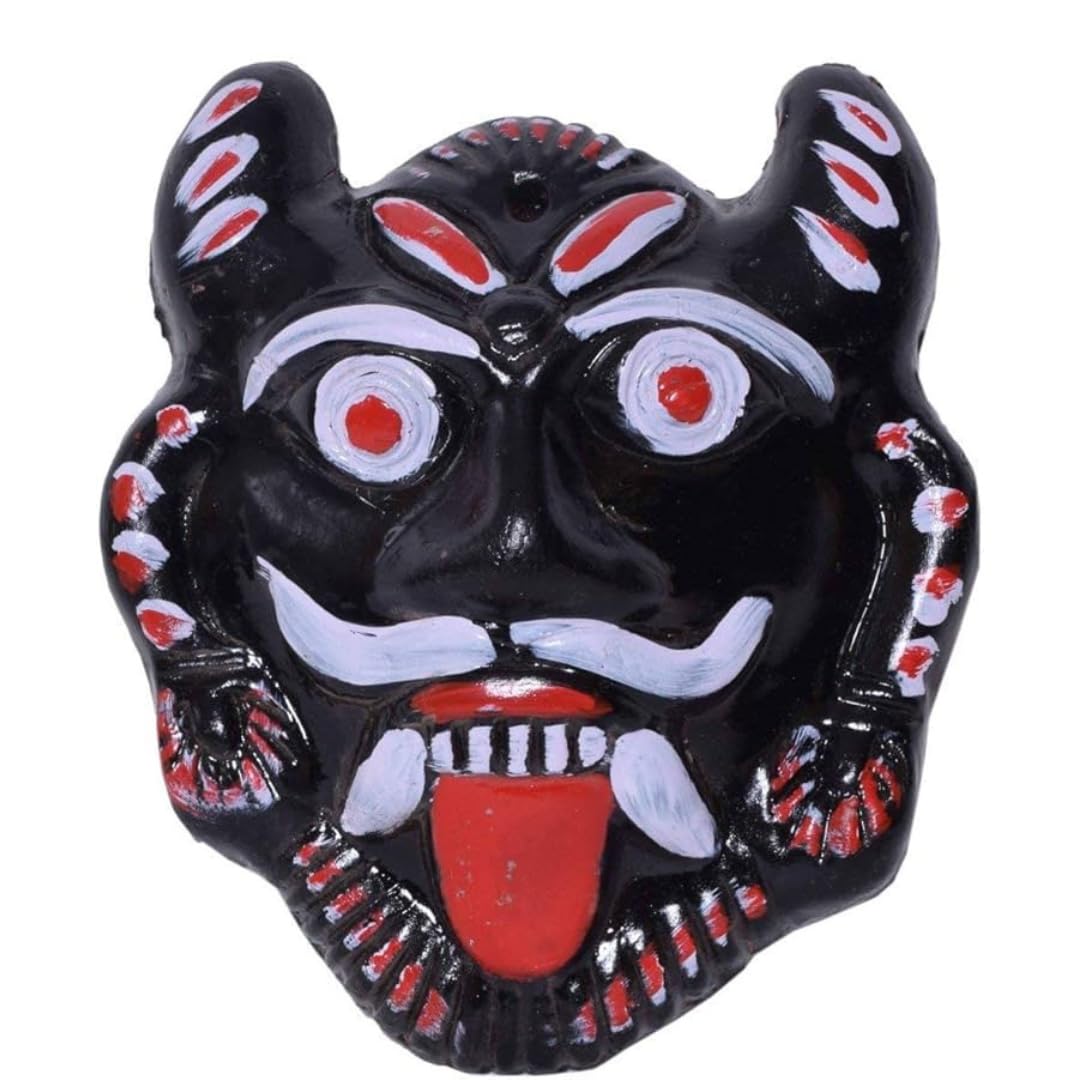 SHRIYAM CRAFT Nazar Battu Evil Eye Protector-Mahakal Face Plastic Mask Wall Hanging Nazar Suraksha Kawach Drishti Kavach for Hou