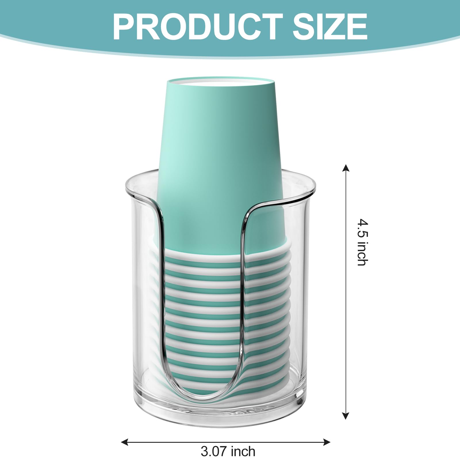 Bathroom Cup Dispenser 5 oz Countertop 2 Pack Mouthwash Cup Holder for Bathroom PC Small Disposable Cup Holder for 5oz Paper Cups and Mouthwash Cups