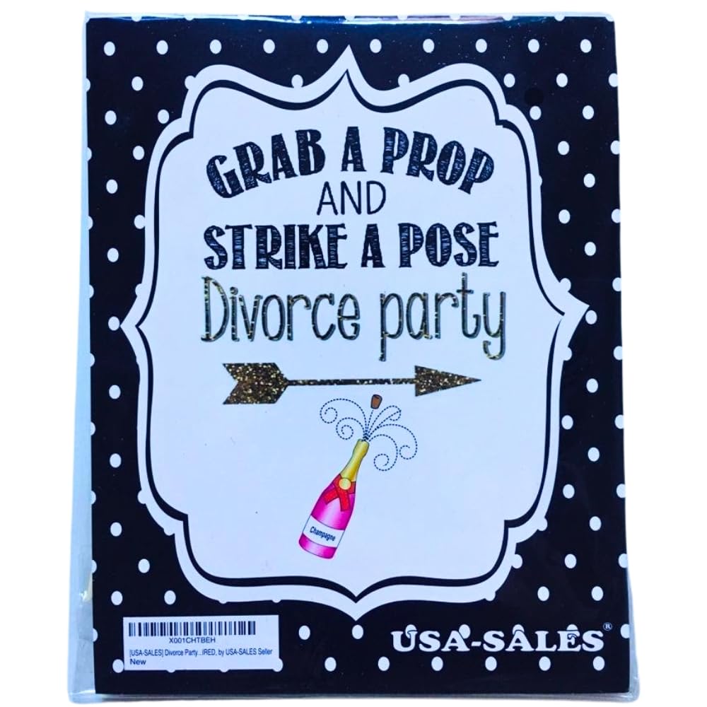 [Usa-Sales] Divorce Party Photo Booth Props, Divorce Party Decorations, Attached To The Sticks, No Diy Required, By Usa-Sales Se