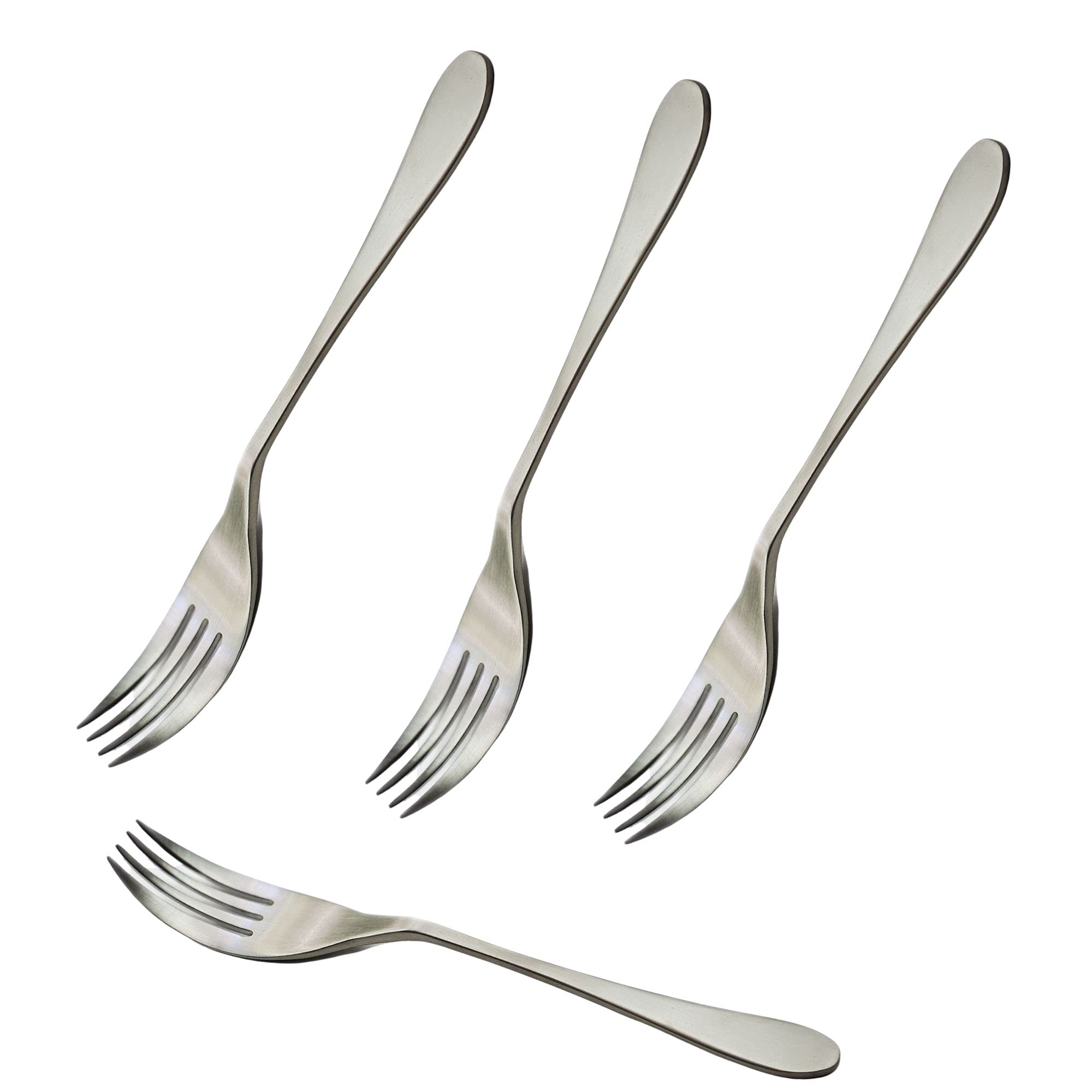 Knork Lite Stainless Steel, 4 Piece Set, Dinner Knork Fork (Open Stock), Matte Brushed Finish
