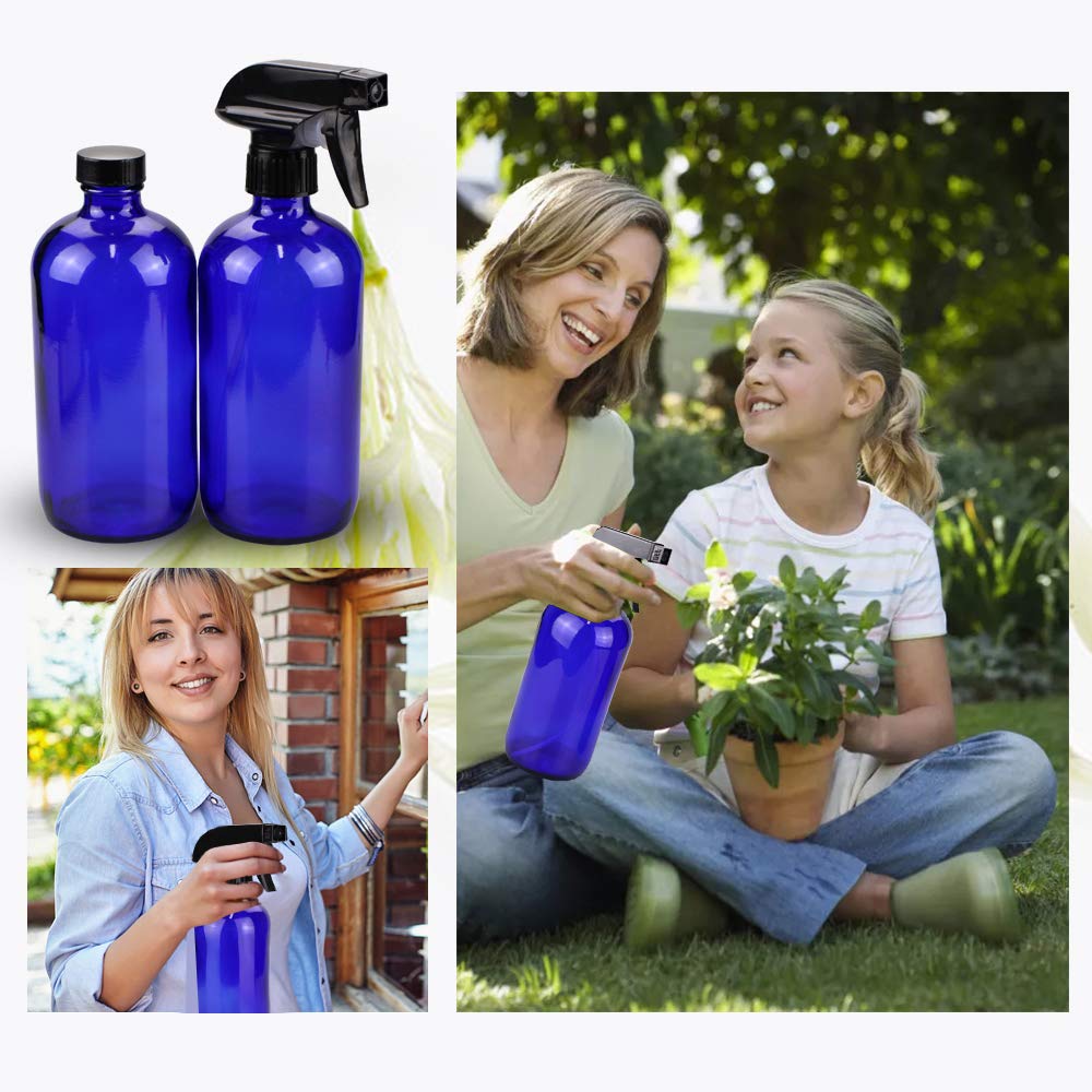 Loretoy Glass Spray Bottle Kit  10 (2  16 Oz, 2  4 Oz, 6  2 Oz), 9  10 Ml Roller Bottles, Anti Uv, Multi Size And Versatile, Sui