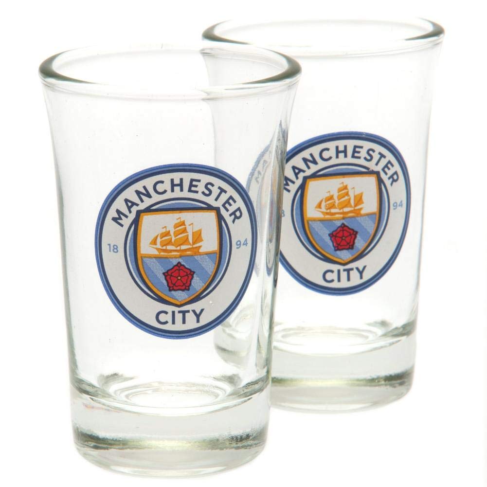 Manchester City F.C. 2Pk Shot Glass Set (One Size) (Multicolored)