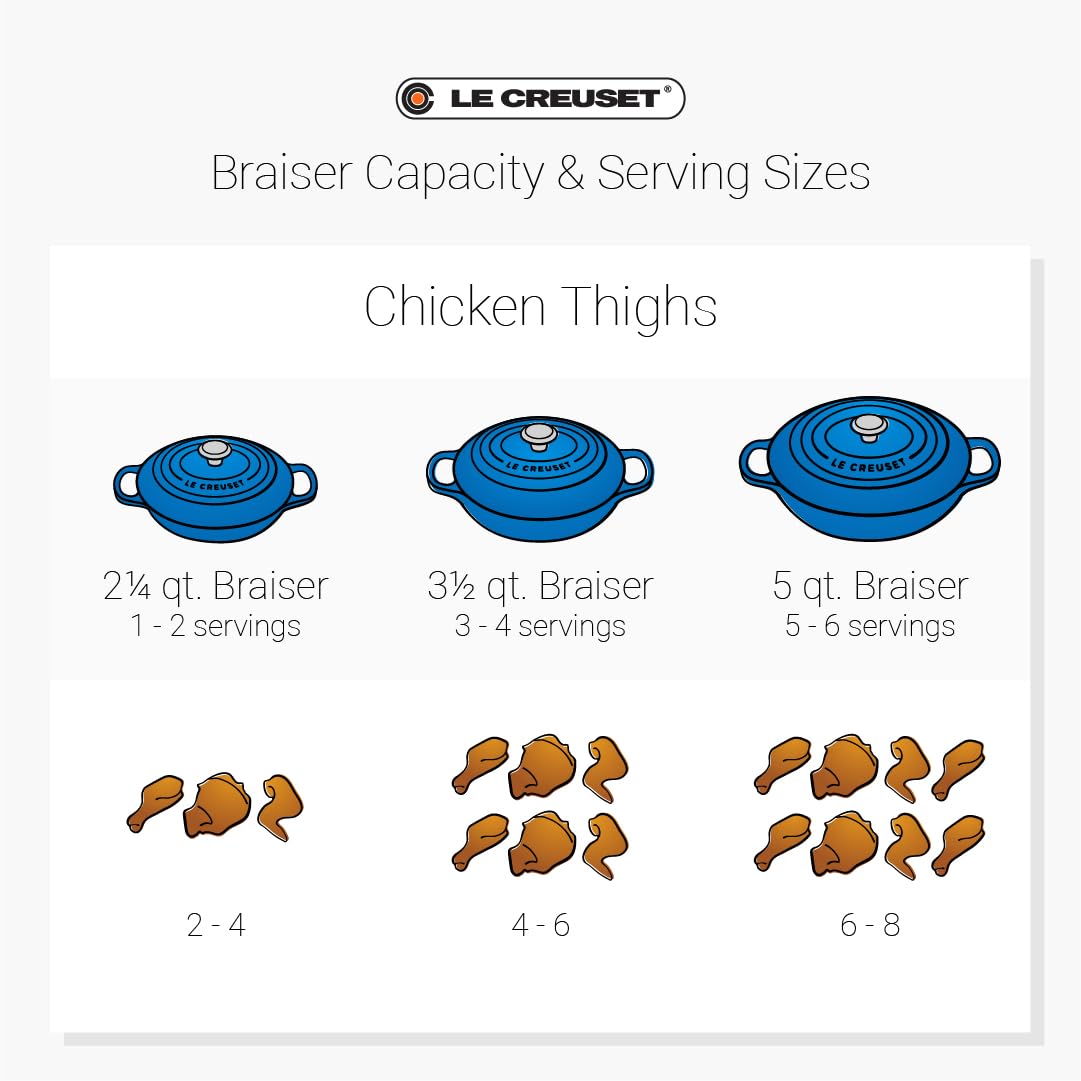 Le Creuset Enameled Cast Iron Braiser, 3.5 Qt, Rhone - Model 21180030949051