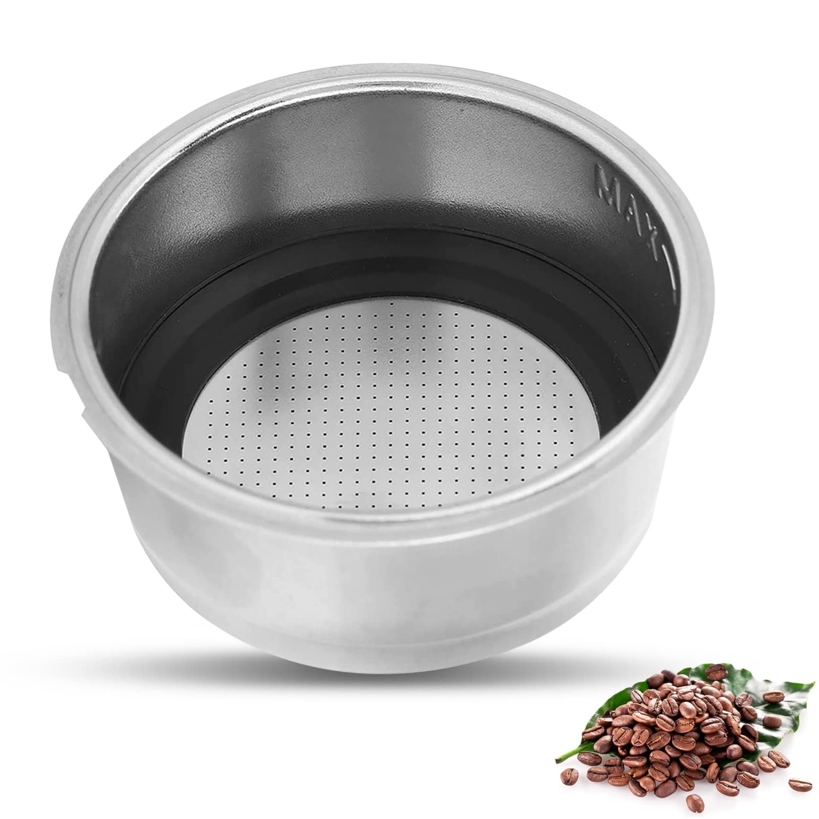 51Mm 2 Cups Portafilter Filter Basket, Stainless Steel Pressurized Mesh Coffee Filters Bottomless Portafilter Coffee Machines Ac