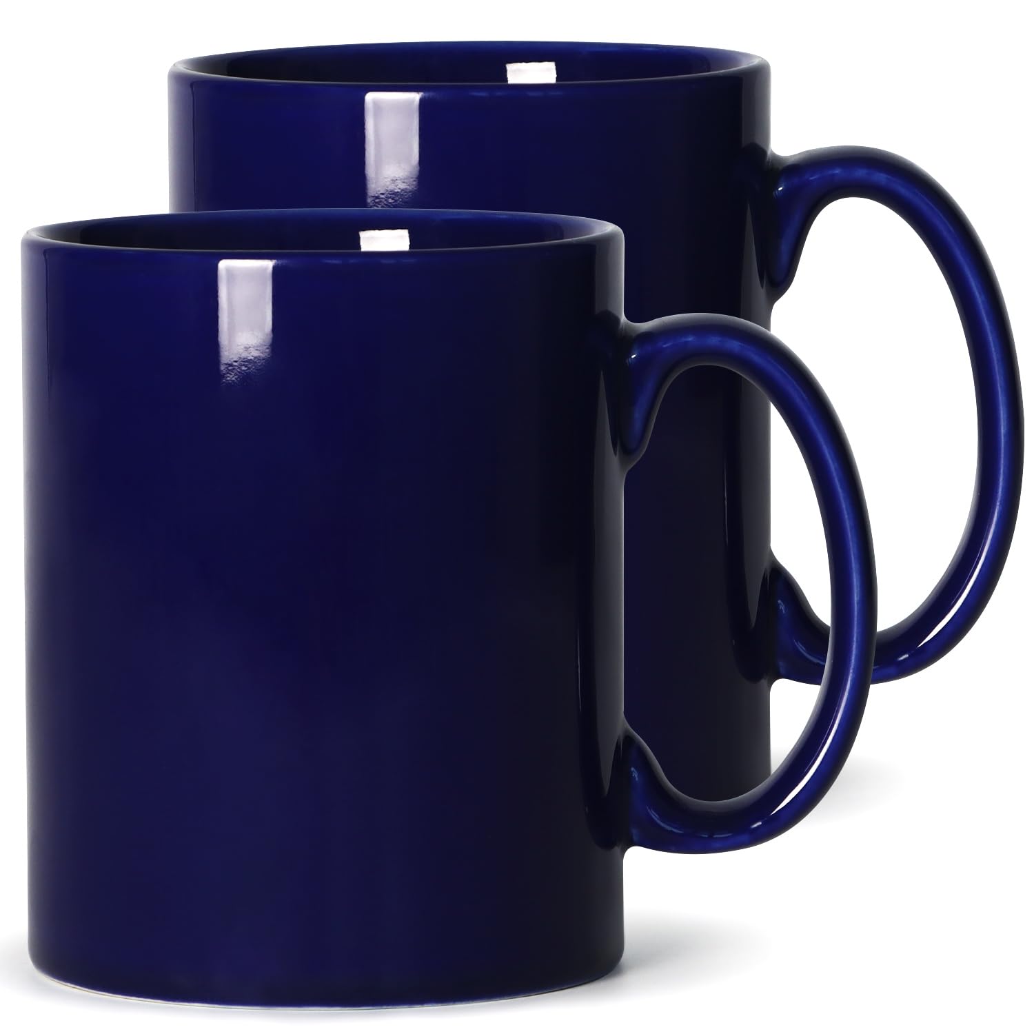 SHOWFULL 22 oz Large Coffee Mugs, Ceramic Mug Set of 2, Blue
