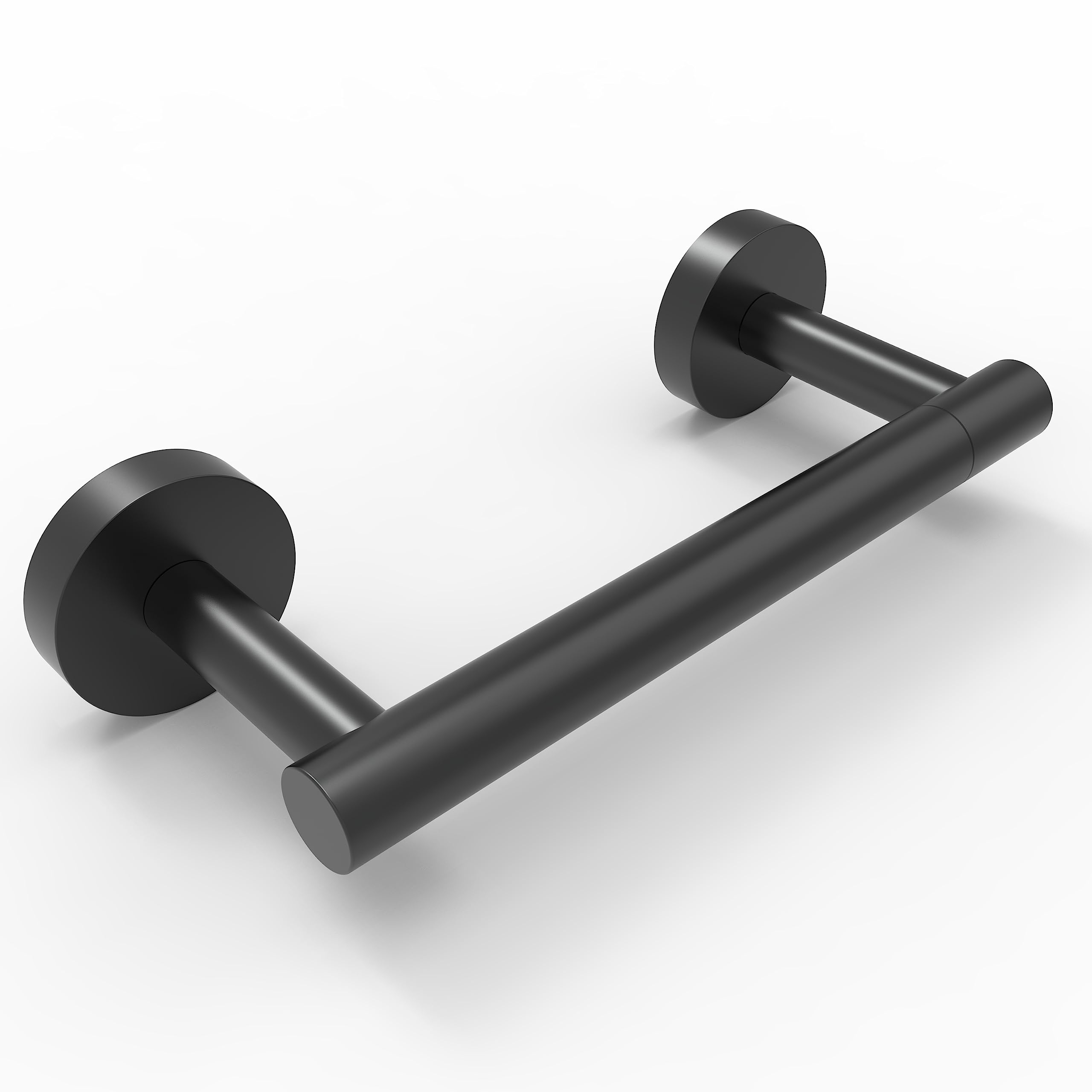 Wzkaly Matte Black Toilet Paper Holder Sus 304 Stainless Steel Adjustable Tp Large Mega Roll Holder Wall Mounted Toilet Tissue H