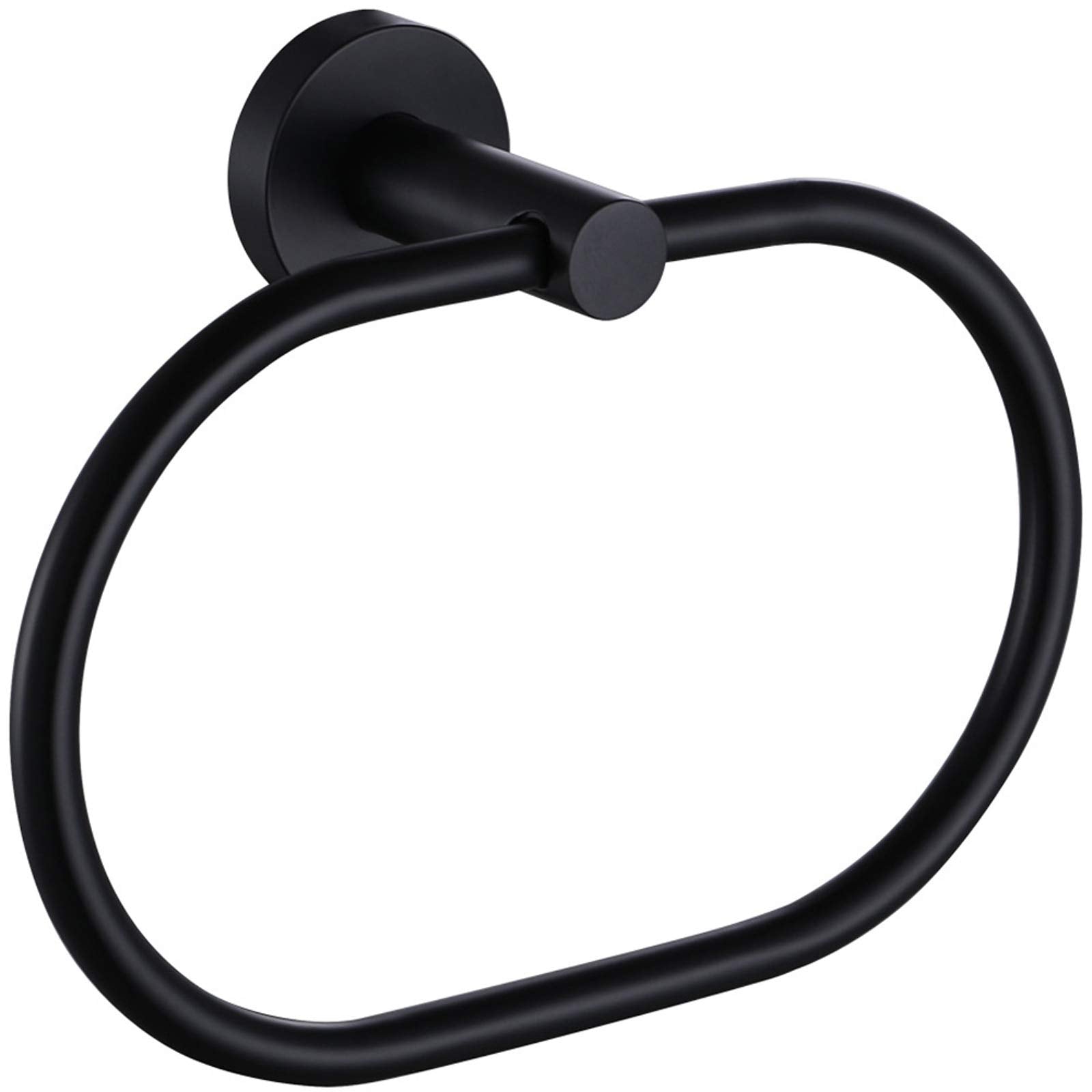 Bathroom Towel Ring Matte Black, Suyar Stainless Steel Modern Swivel Hand Towel Holder, Oval Towel Hanger For Sink, Wall Mounted