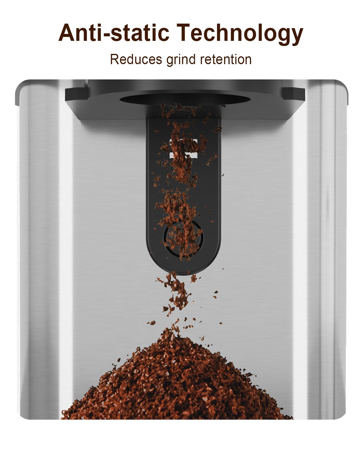 Mokkom Coffee Grinder, Anti-Static Conical Burr Coffee Bean Grinder, Adjustable Electric Burr Mill With 31 Precise Settings For
