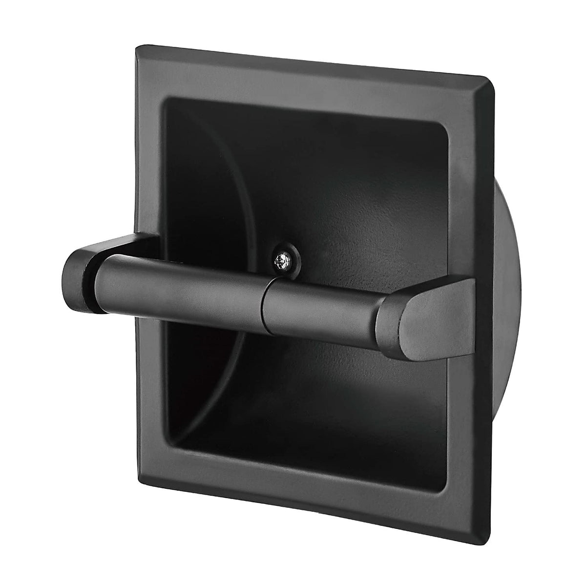Top Taste Matte Black Recessed Toilet Paper Holder, Bathroom Wall Mount Recessed Toilet Paper Holder Black - Toilet Paper Roll H