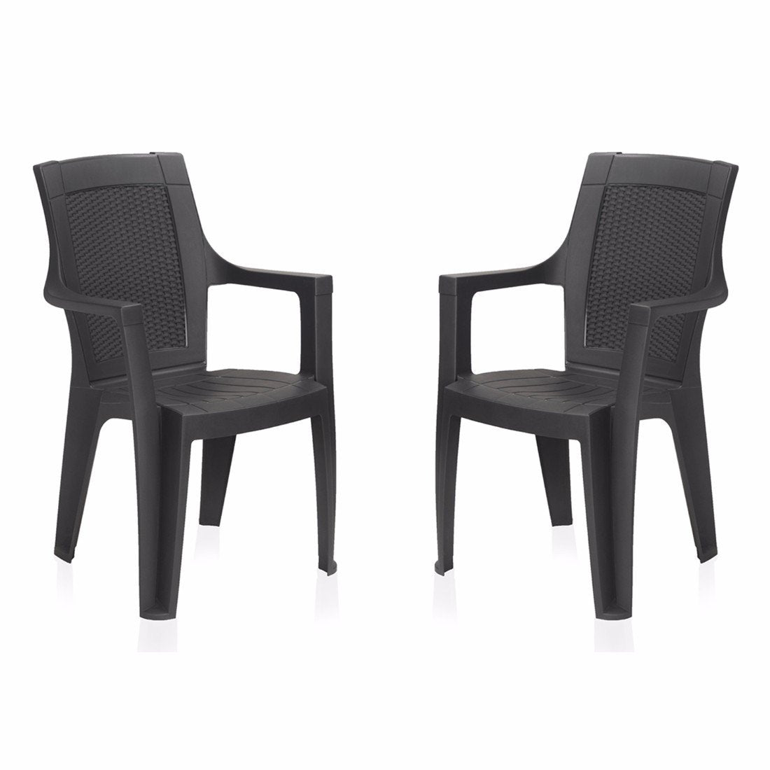 Nilkamal Plastic Chair For Living Room With Arm | Plastic Chair Set Of 2 | 3 Year Warranty | For Home, Living Room, Outdoor | Ch