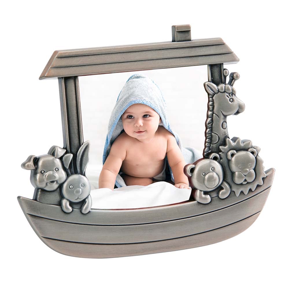 Noah'S Ark 3X3 Photo Frame  Pewter Finish