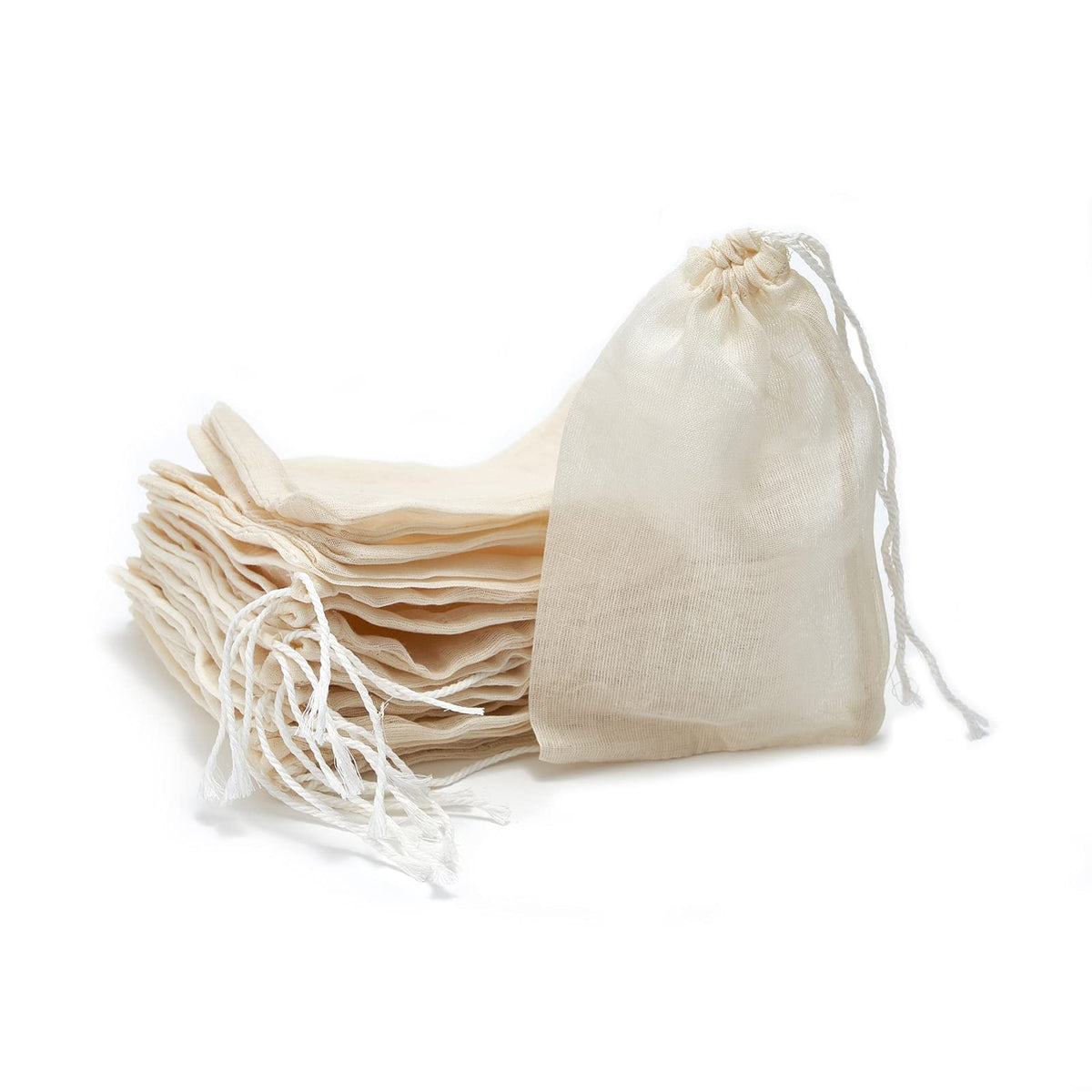 Looksgo 25 Pcs 4X6 Inch Muslin Bag Sachet Bag For Party Wedding Home Supplies Cotton Drawstring Bags For Jewelry