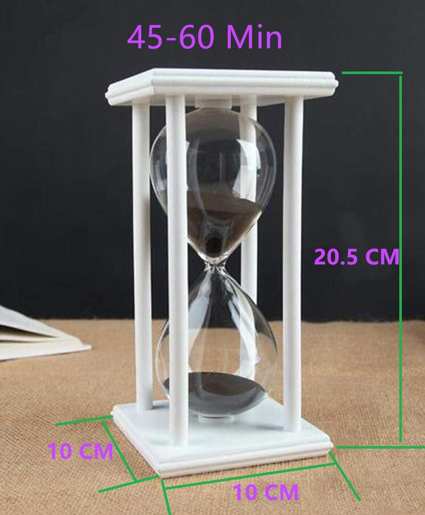 Hourglass Timer for 45 Min Sandglass Timer 45 Minutes Decoration Festival Ornament for Kitchen Restaurant Living Room Home Closet Office Desk Bedroom Party Christmas New Year Black