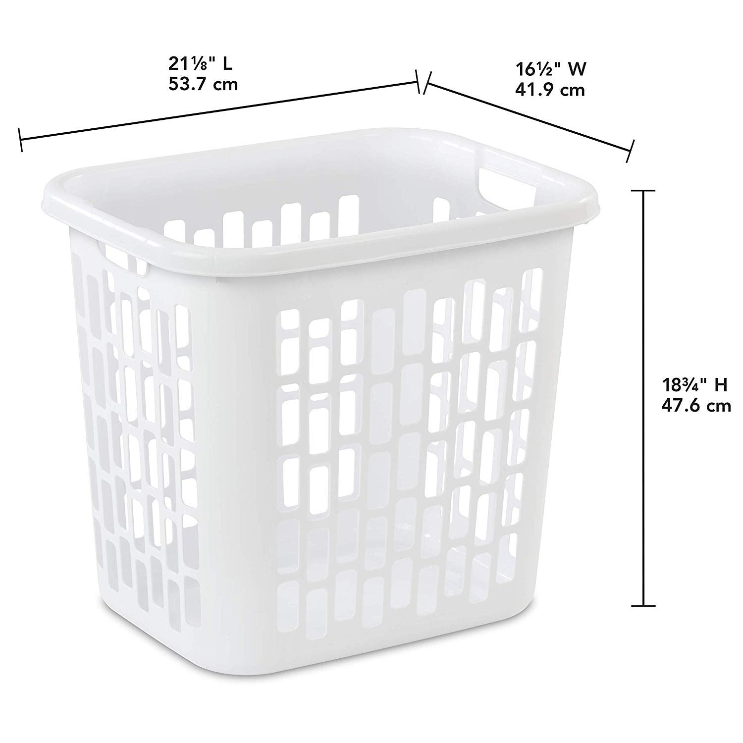 Sterilite Ultra Easy Carry Plastic Dirty Clothes Laundry Basket Hamper With Integrated Handles And Ventilation Holes, White (12
