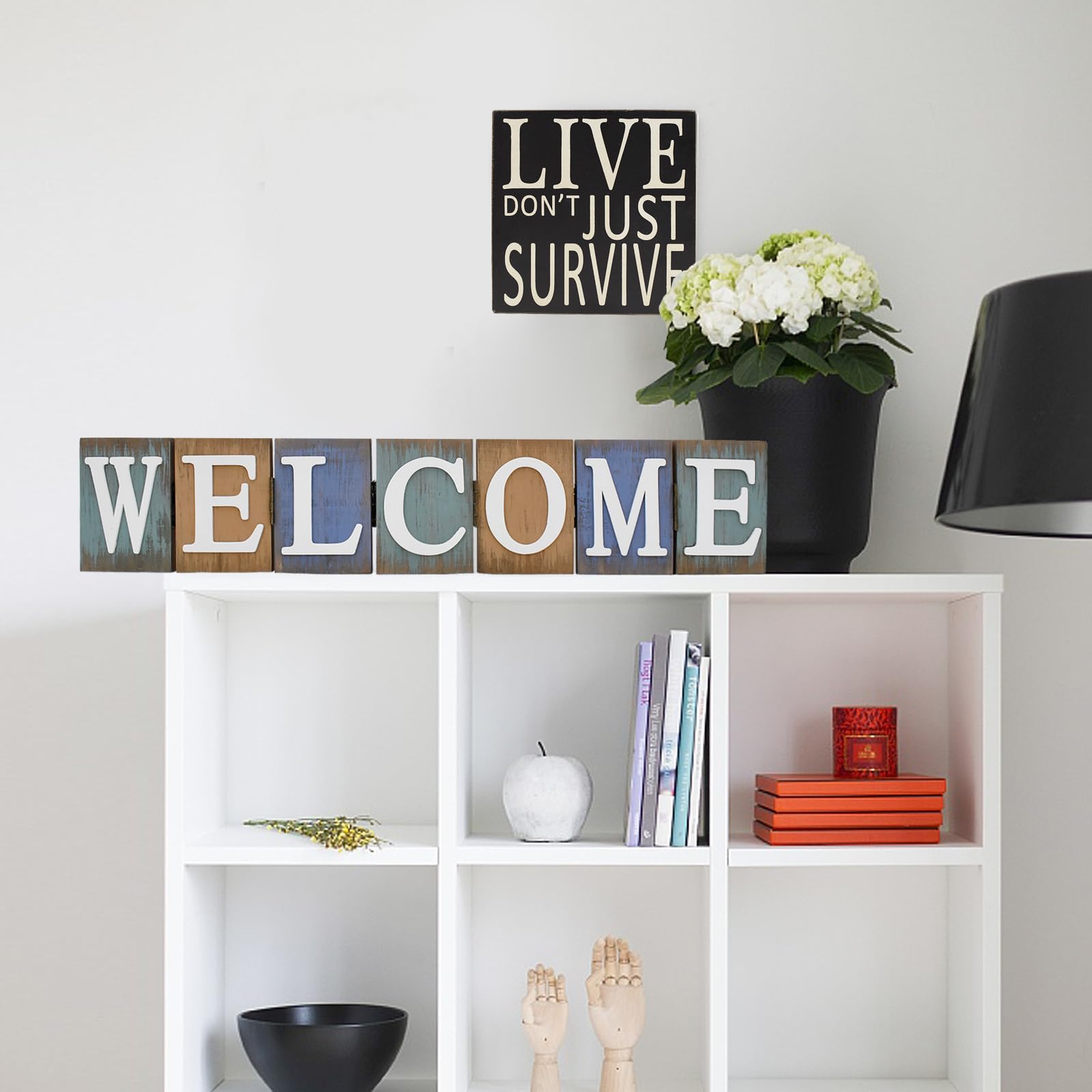 Wooden Home Sign Table Top Decor Decorative Letters Signs Freestanding Family Word Block Rustic Tabletop Centerpiece for Shelf F