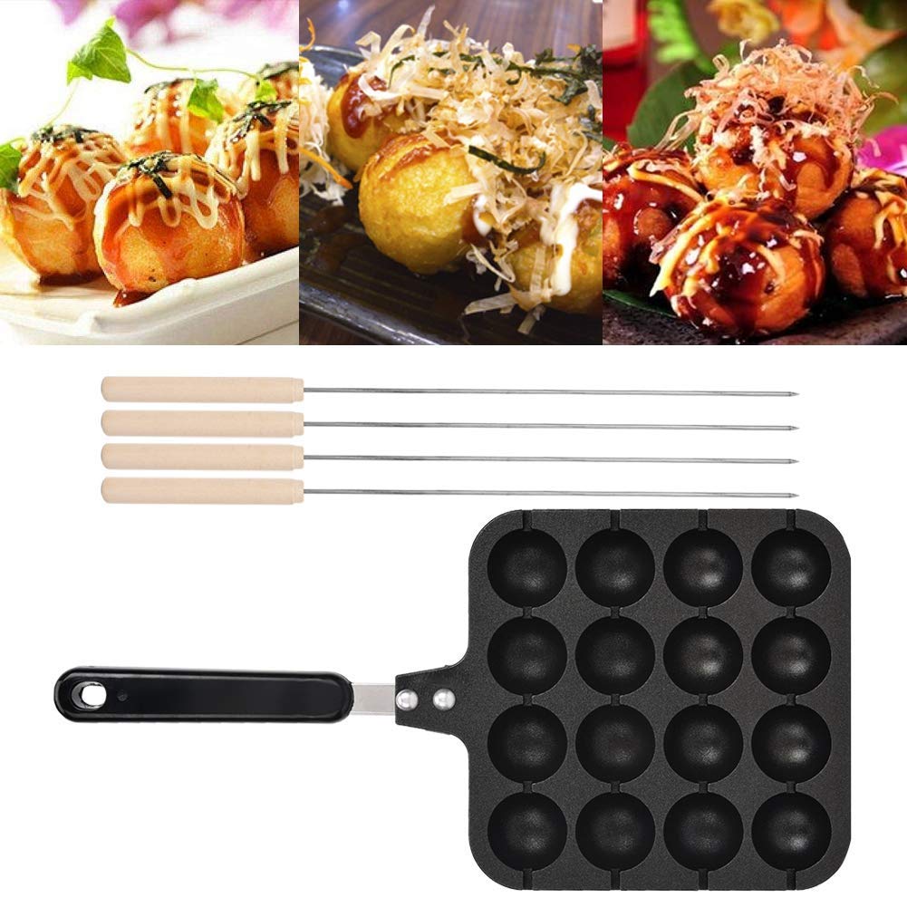 Fdit Non-Stick Takoyaki Grill Pan Plate Cooking Baking Tray
