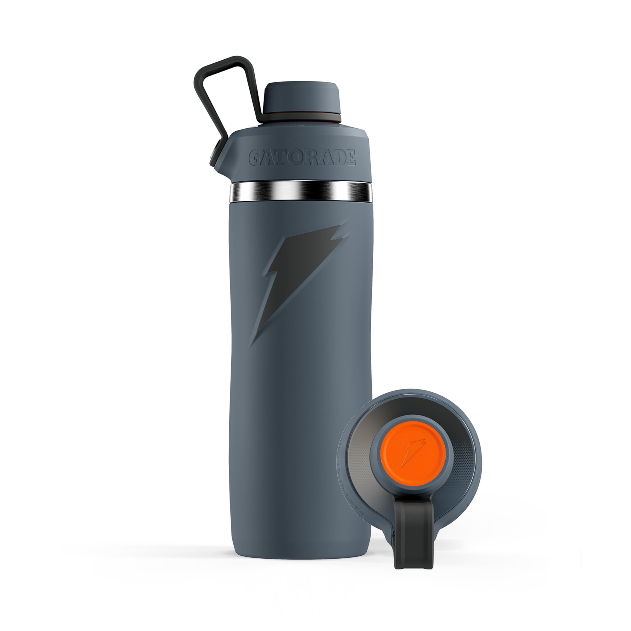 Gatorade Overtime 32oz Stainless Steel Water Bottle, Twist Cap, Grey