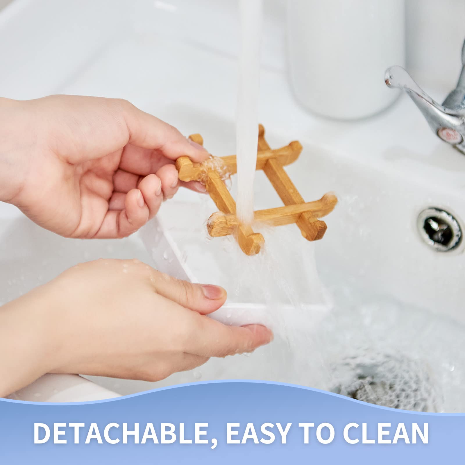 Bamboo Soap Dishes For Bar Soap Holders For Shower For Bathroom Sink Bulk Small Wooden Soap Tray Jabonera Pretty Neat Ventilated