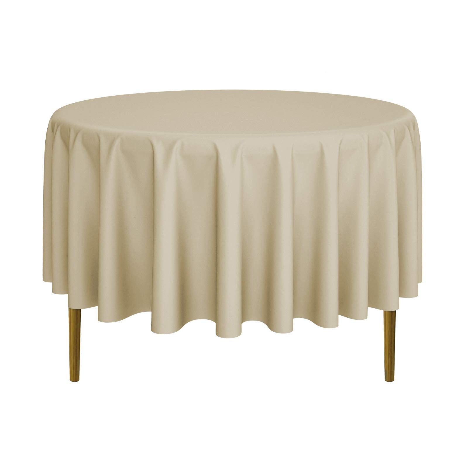 Lann'S Linens - 90 Round Premium Tablecloth For Wedding/Banquet/Restaurant - Polyester Fabric Table Cloth - Beige