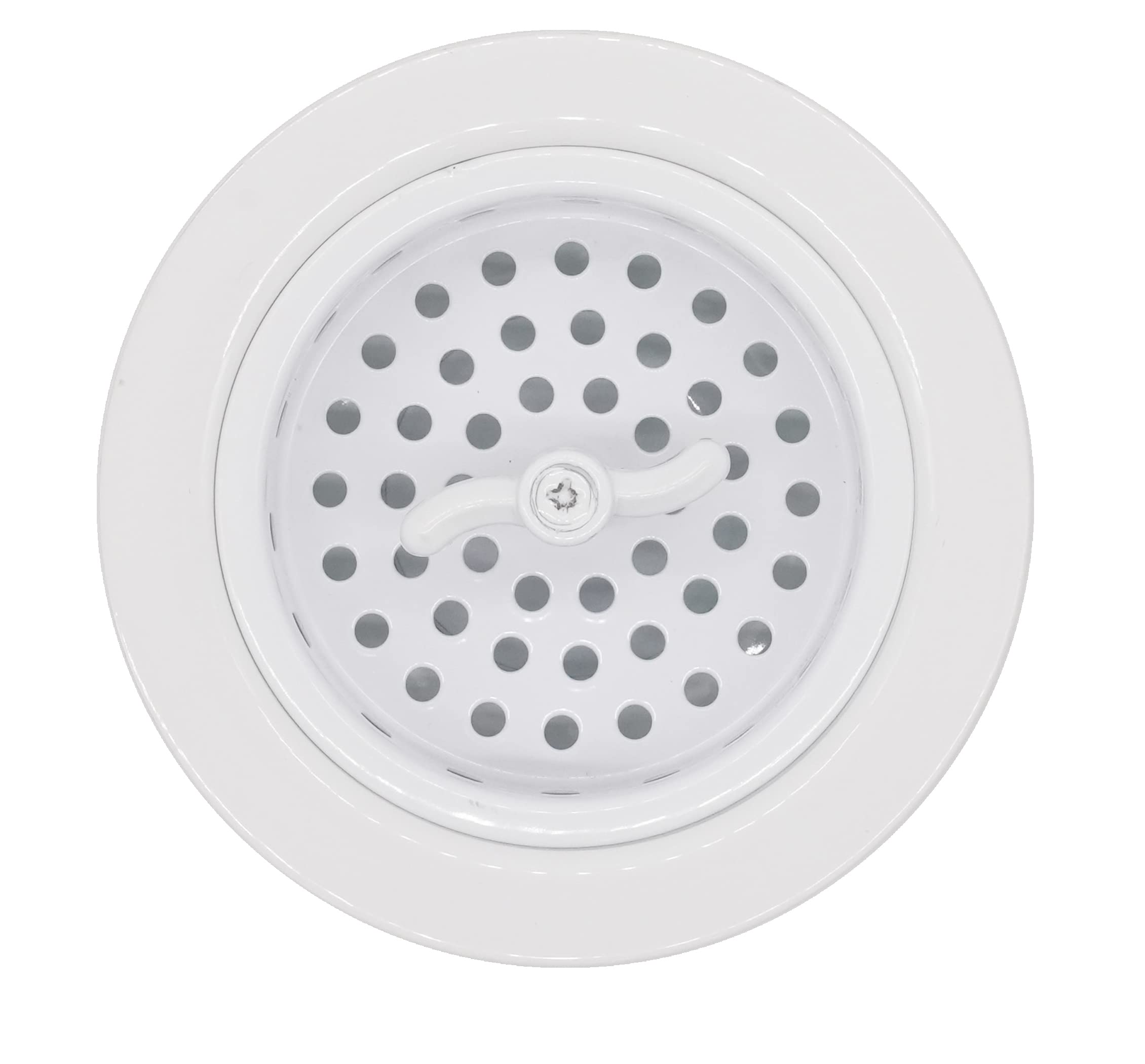 Westbrass D213-50 3-1/2'' Wing Nut Twist Style Large Kitchen Sink Basket Strainer, 1-Pack, Podwer Coat White
