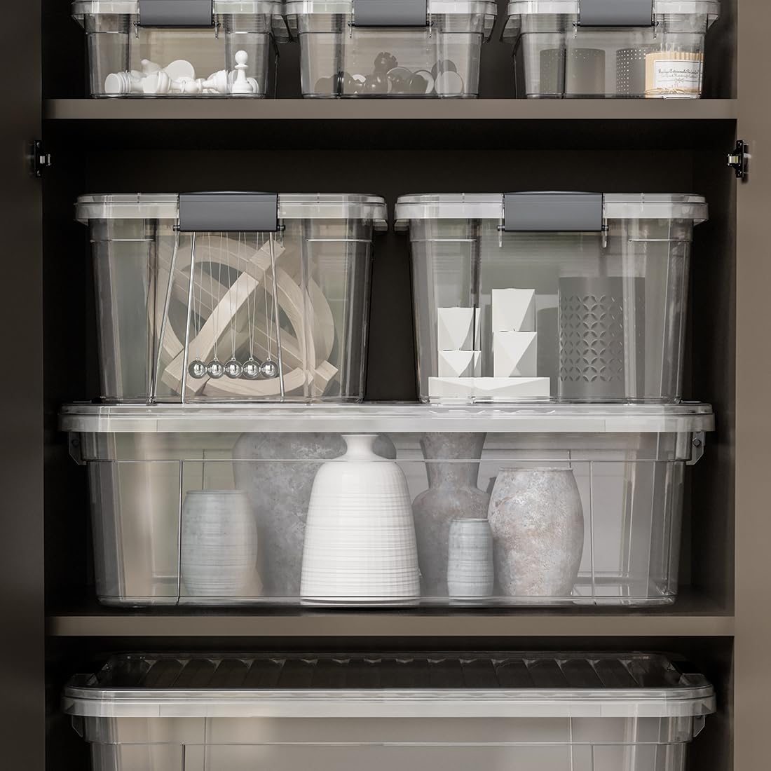 Superio Clear Storage Box With Lid, 14.25 Quart Plastic Container Bins For Organizing, Stackable Crates, Bpa Free, Non Toxic, Od