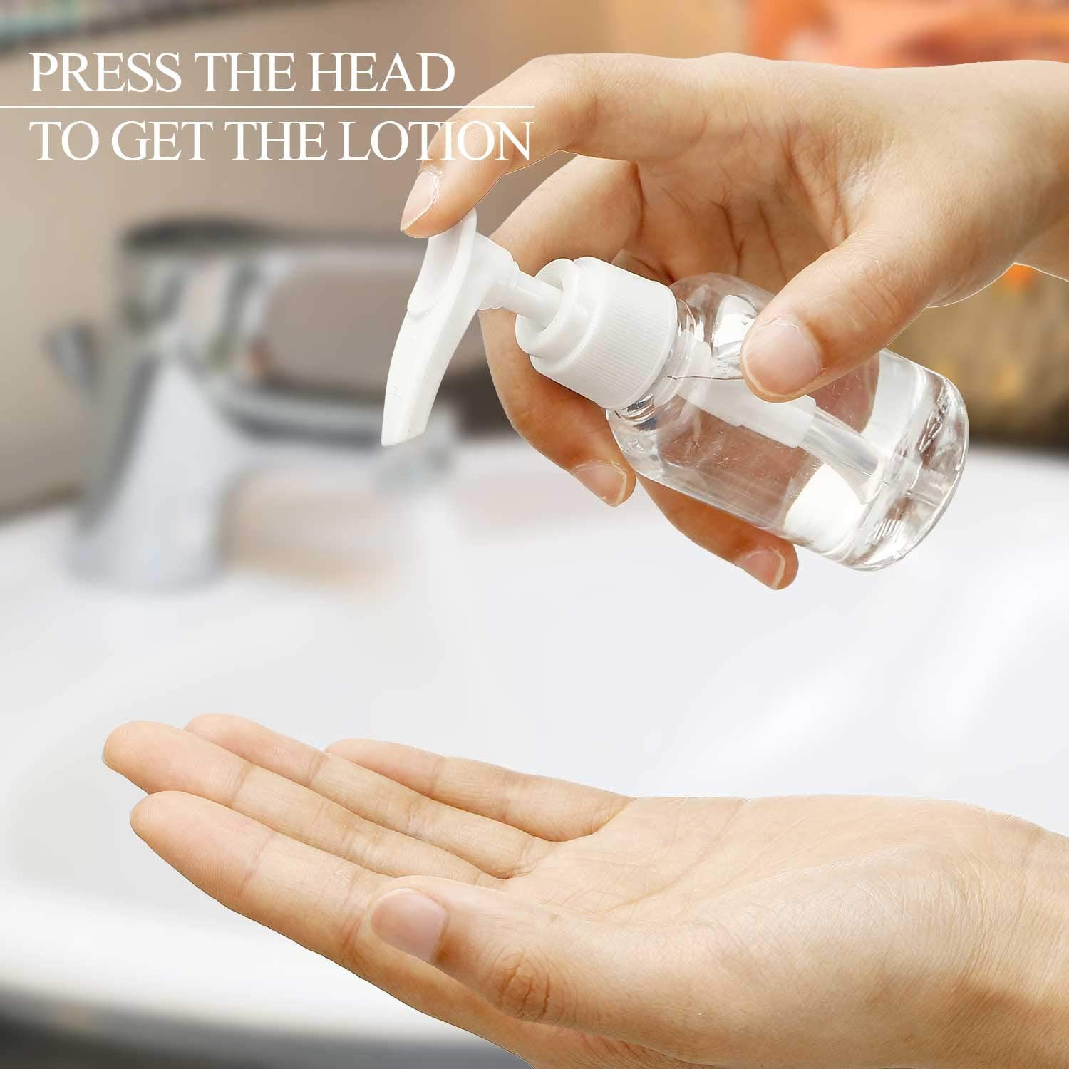 4 Pieces Transparent Travel Bottles Pump Bottle Lotion Dispenser Bottle Plastic Foamer Bottle Clear Pump Dispenser Mini Travel P