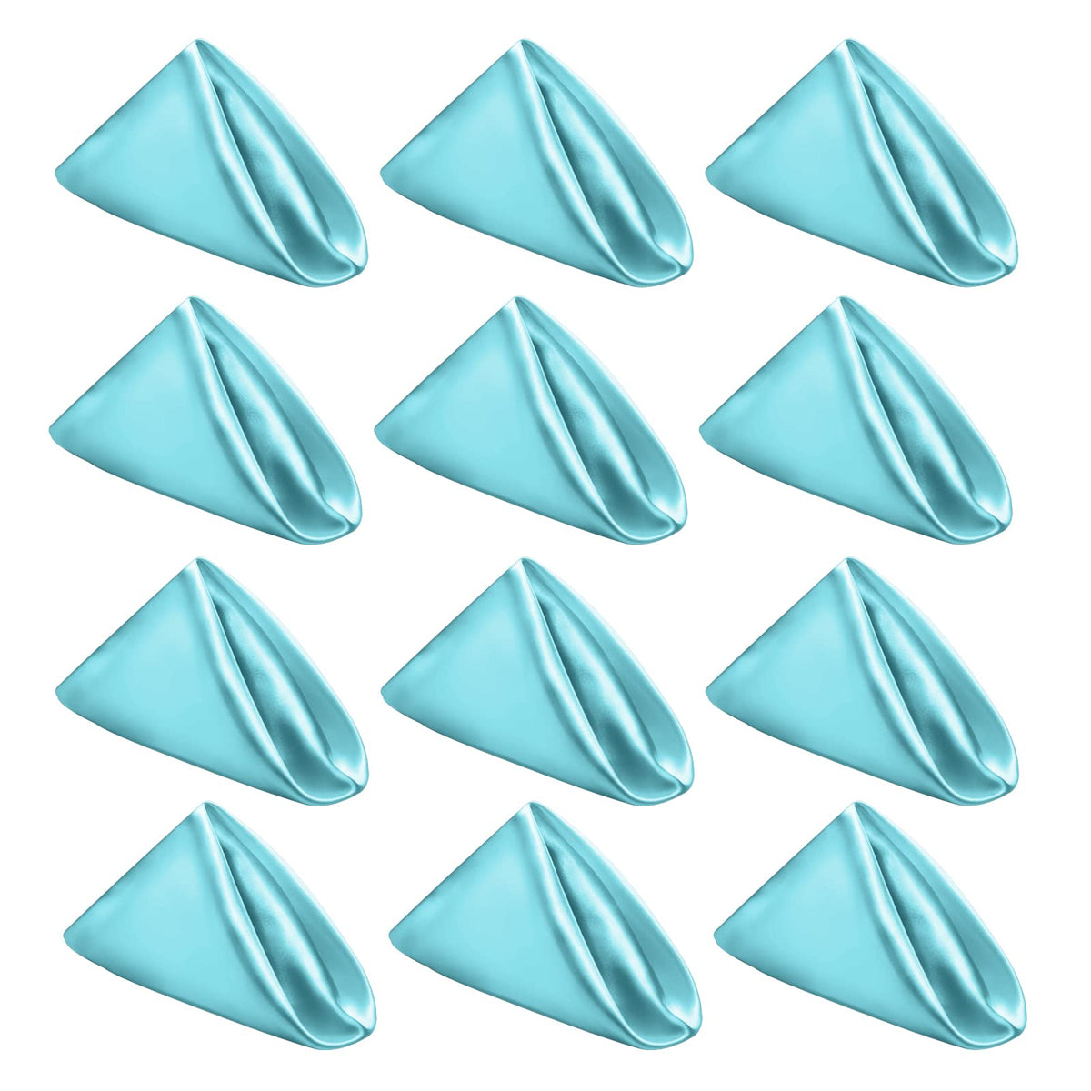 Light Blue Cloth Napkins Set Of 12,Satin Dinner Napkins Cloth Washable,Reusable Napkins For Everyday Use Table,Restaurant,Weddin