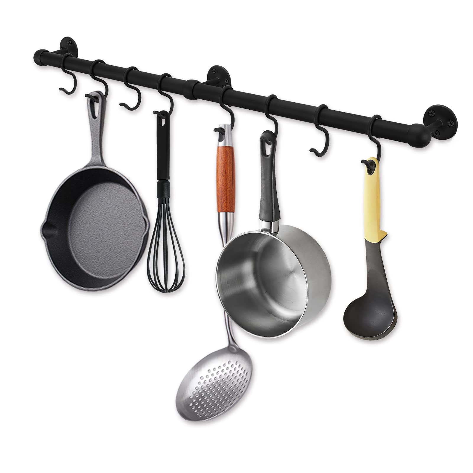 ROTHLEY Hanging Pot Rack Hanger: 23.7 Inch Stainless Steel Pot and Pan Hanger Pot Rack Wall Mounted Hanging Pots and Pans Rack P